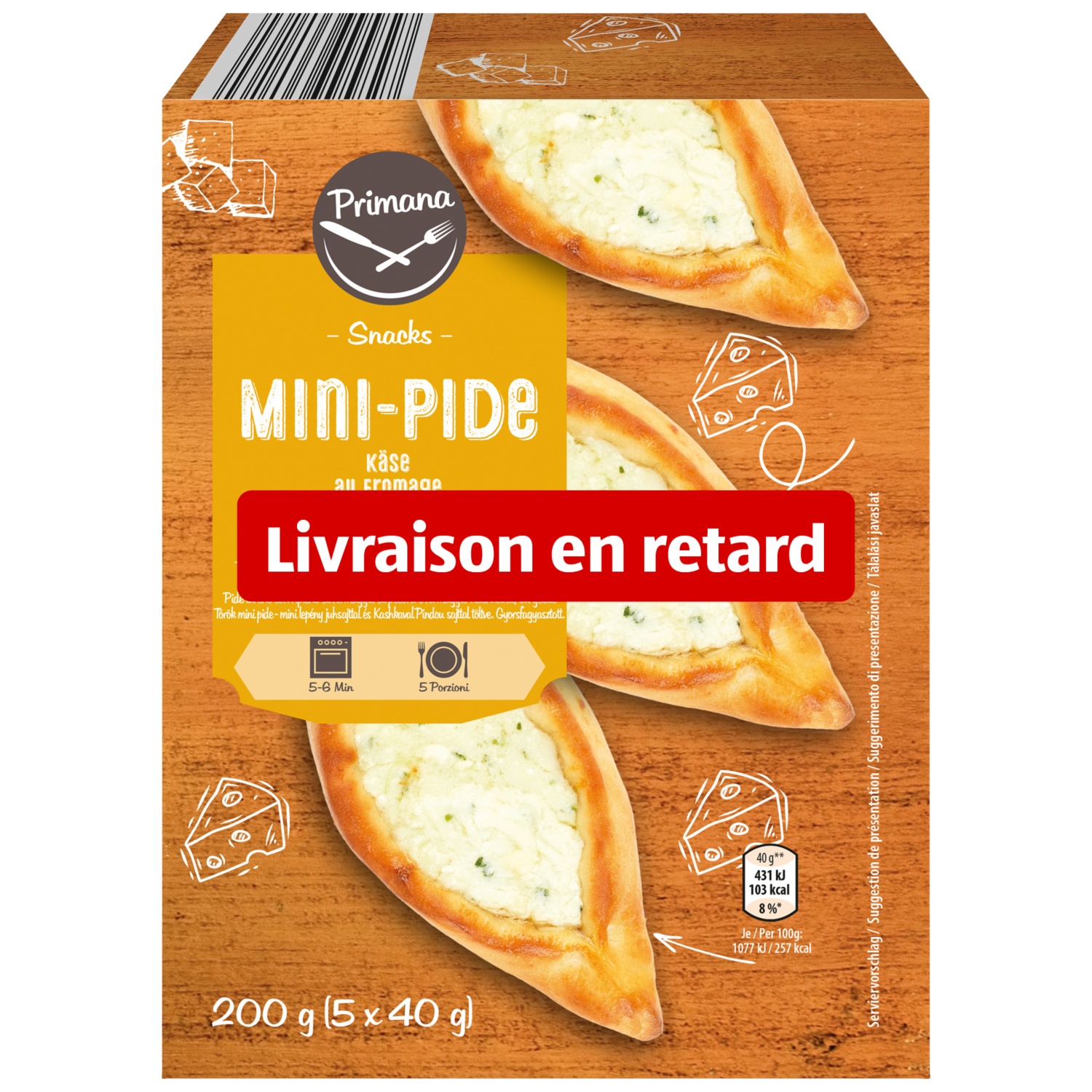PRIMANA Mini pide, fromage
