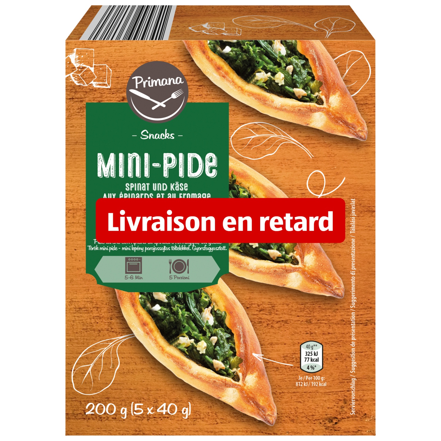 PRIMANA Mini pide, fromage-épinards