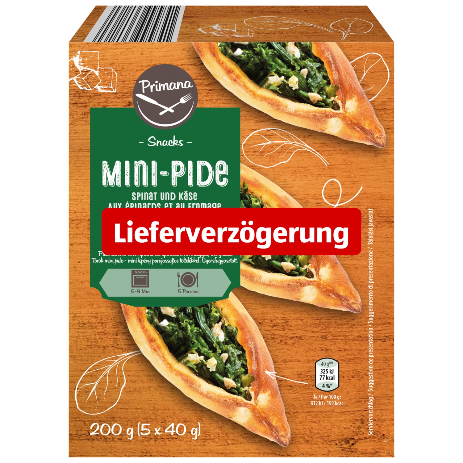 PRIMANA Mini Pide, Käse-Spinat