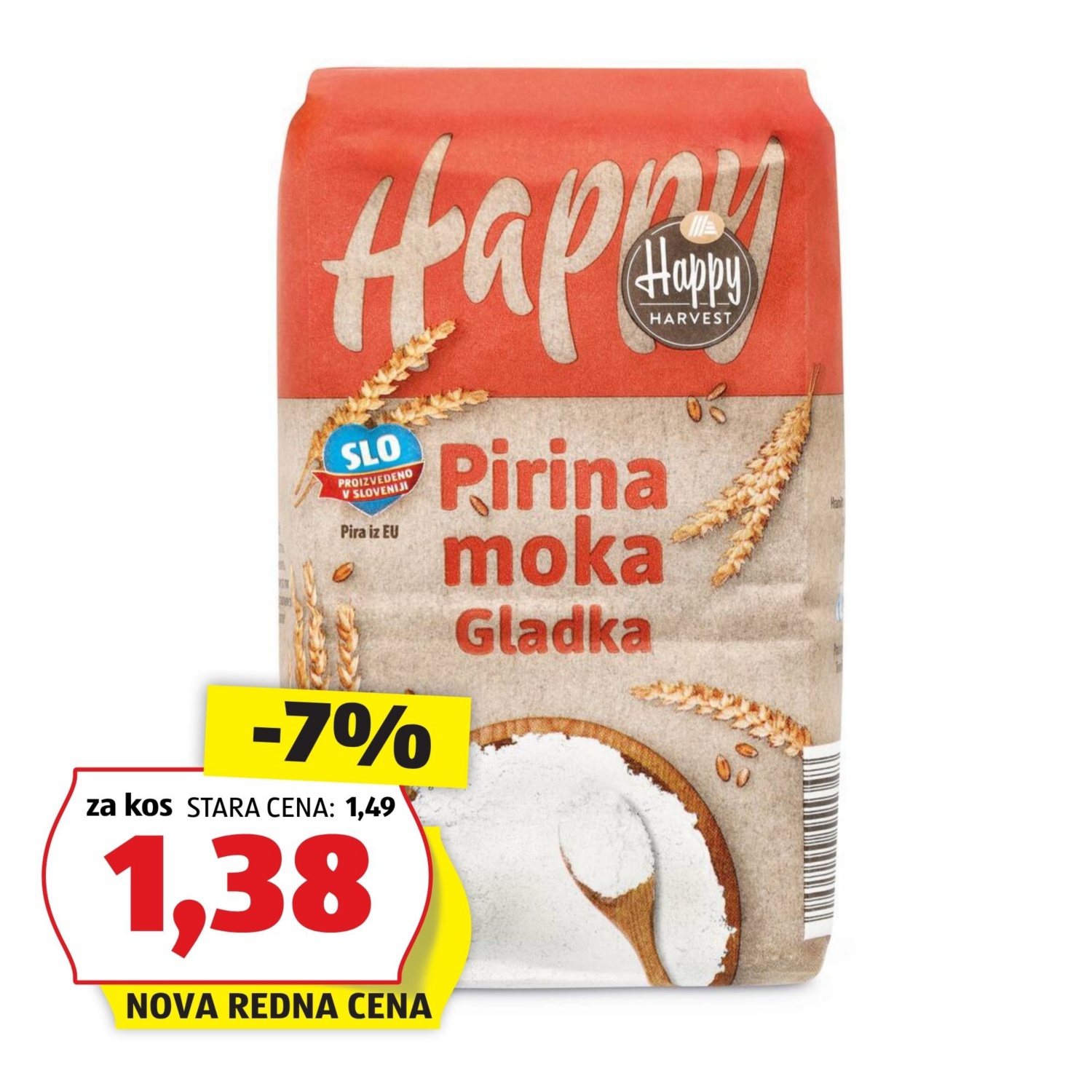 Pirina moka, gladka