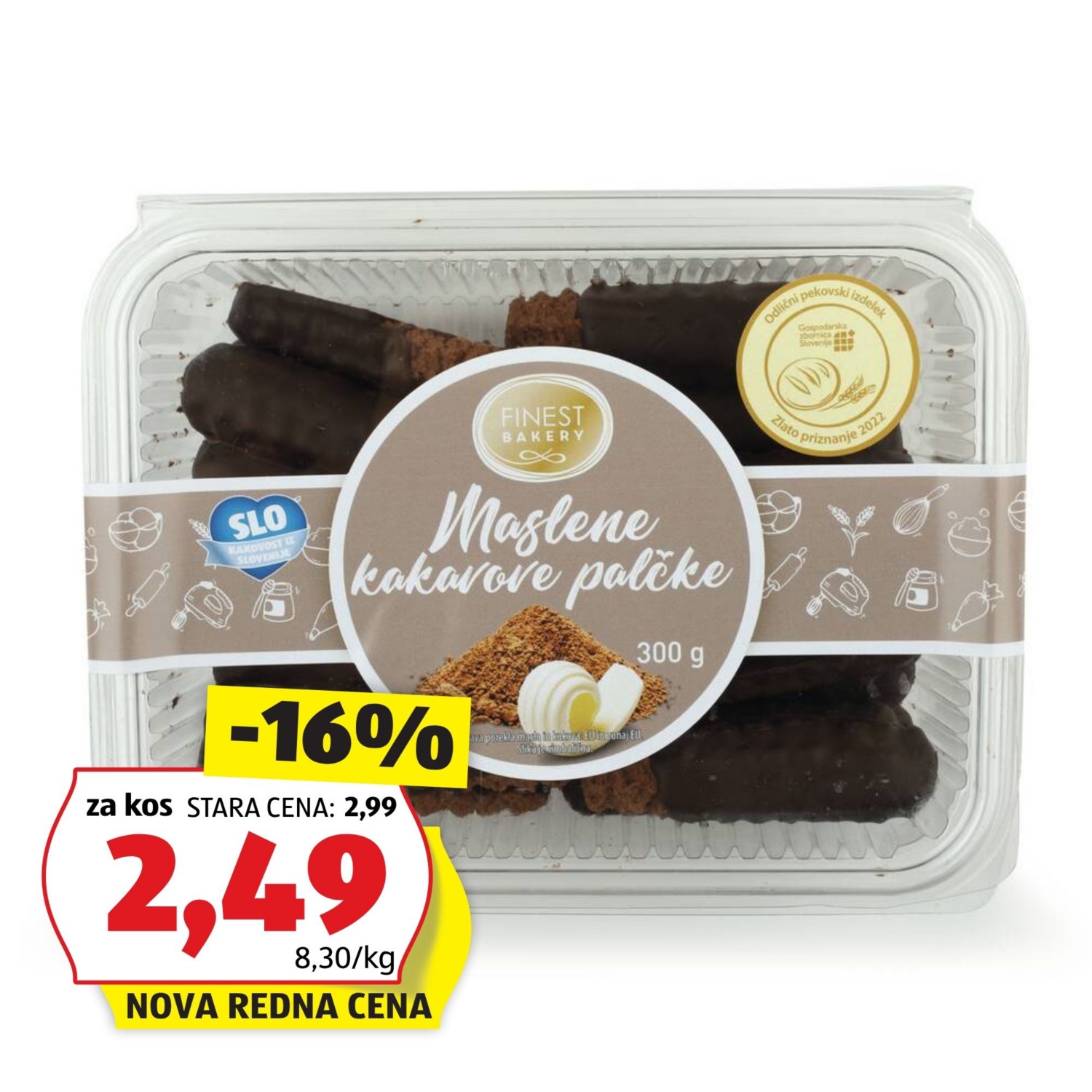 Maslene kakavove palčke, čokolada