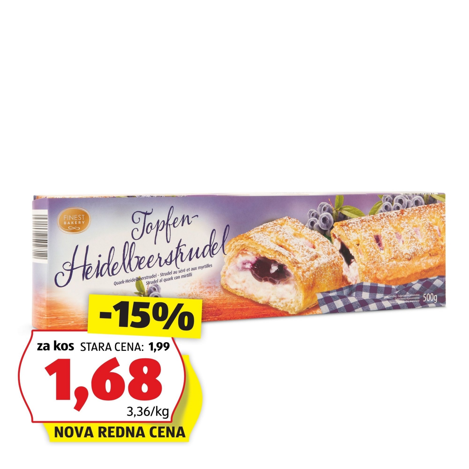 Zavitek, skuta in borovnica