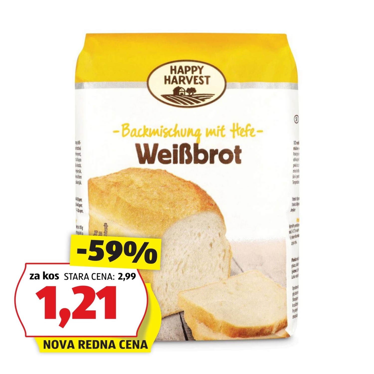 Pripravljena mešanica za peko kruha, beli