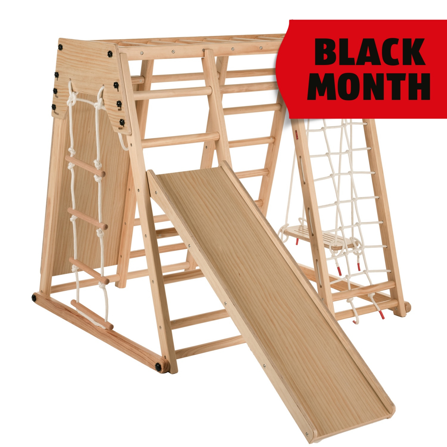 HOME DELUXE LIO Klettergerüst Indoor inkl. Rutsche, Schaukel und Kletterwand