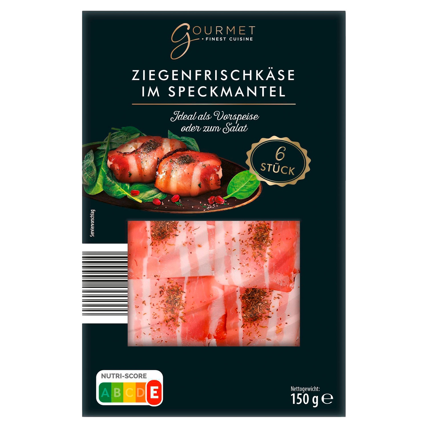 GOURMET FINEST CUISINE Ziegenfrischkäse im Speckmantel 6 x 25 g