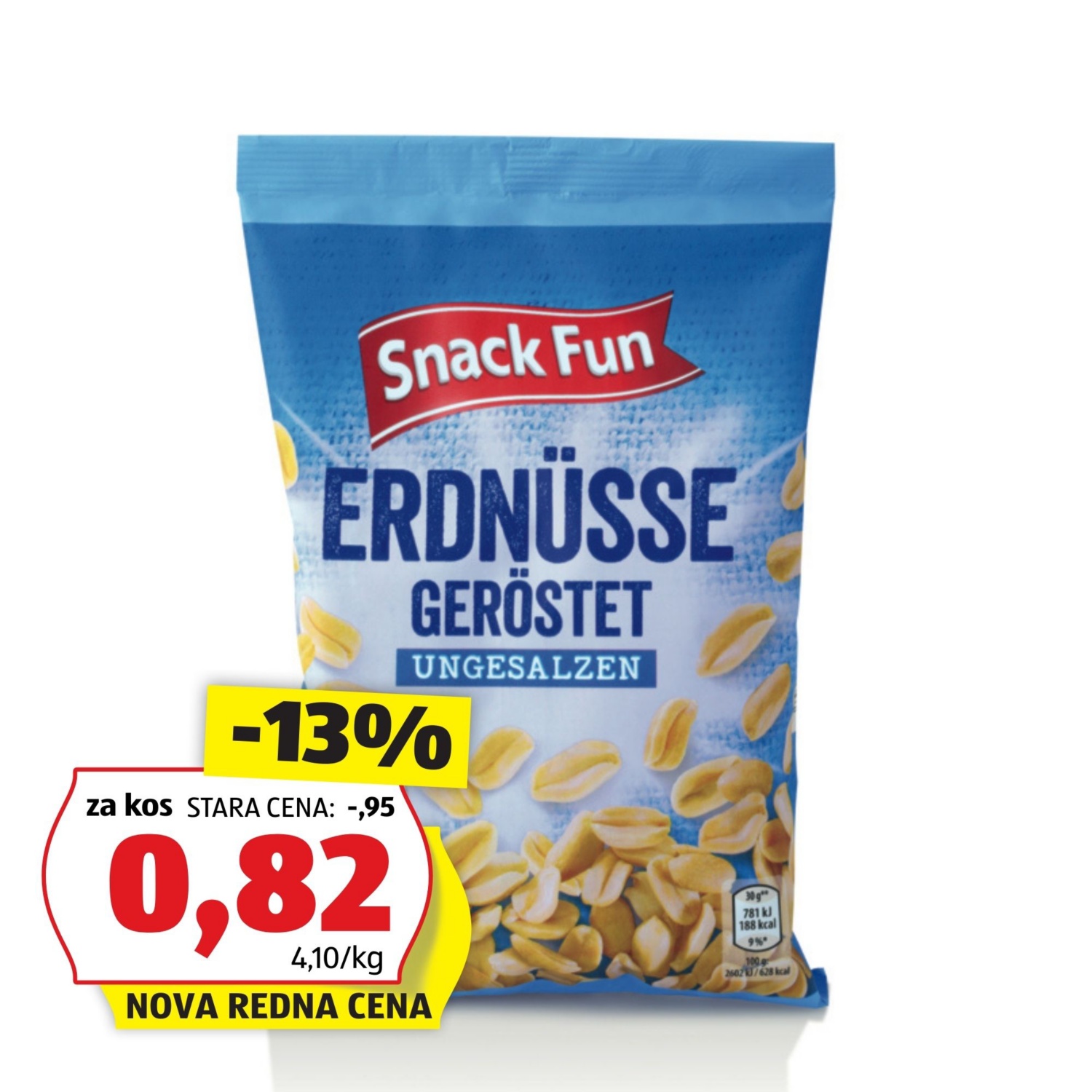 SNACK FUN Arašidi, praženi in neslani