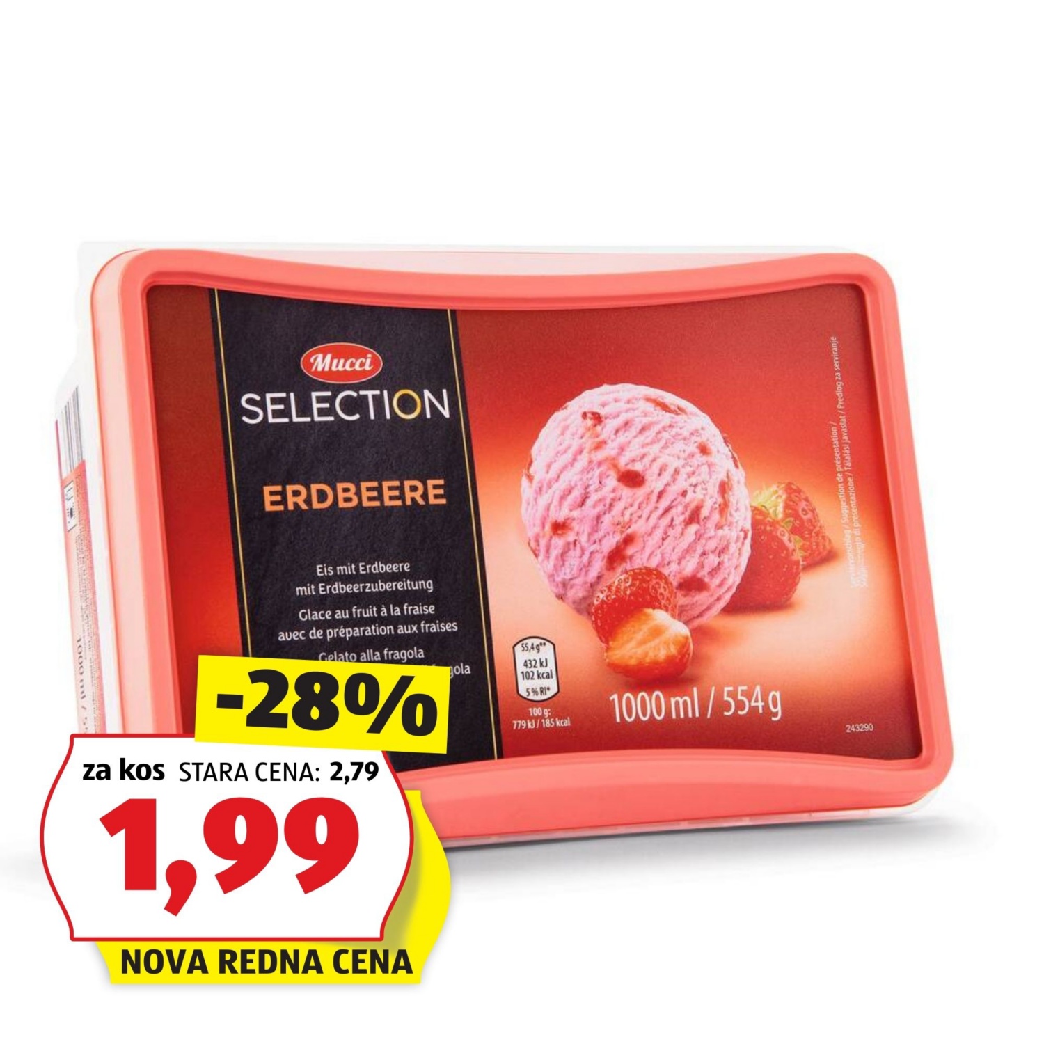 MUCCI Premium sladoled, jagoda