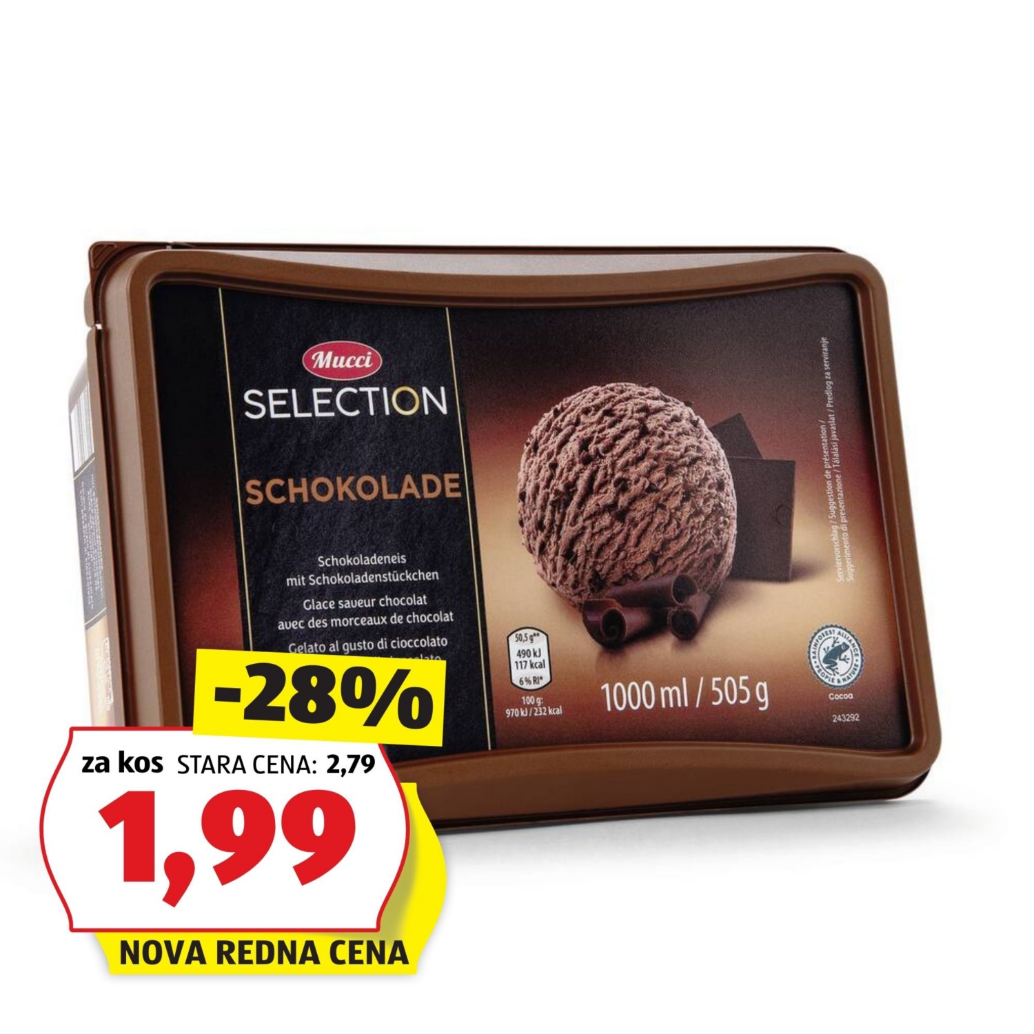 MUCCI Premium sladoled, klasična