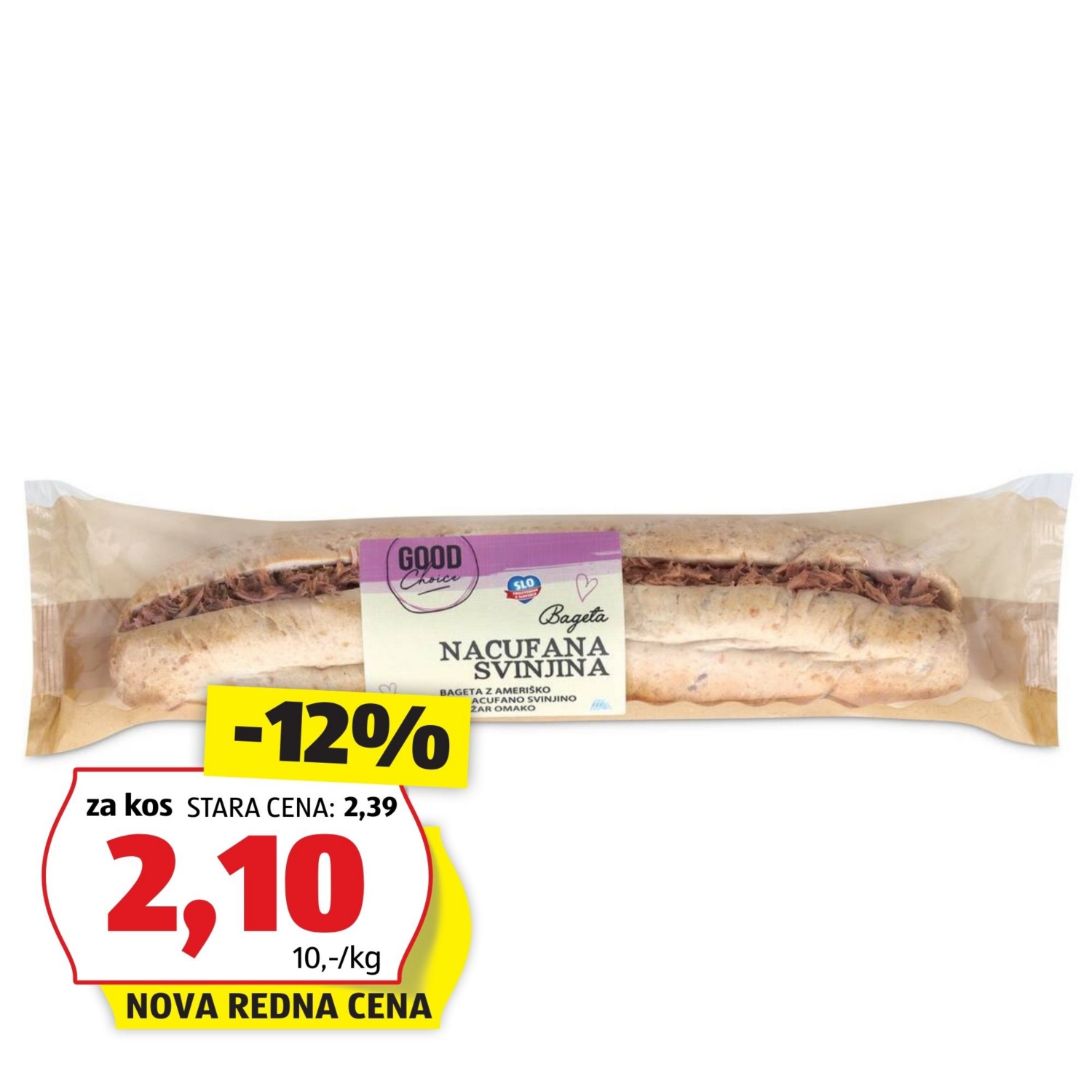 GOOD CHOICE Sendvič, nacufana svinjina