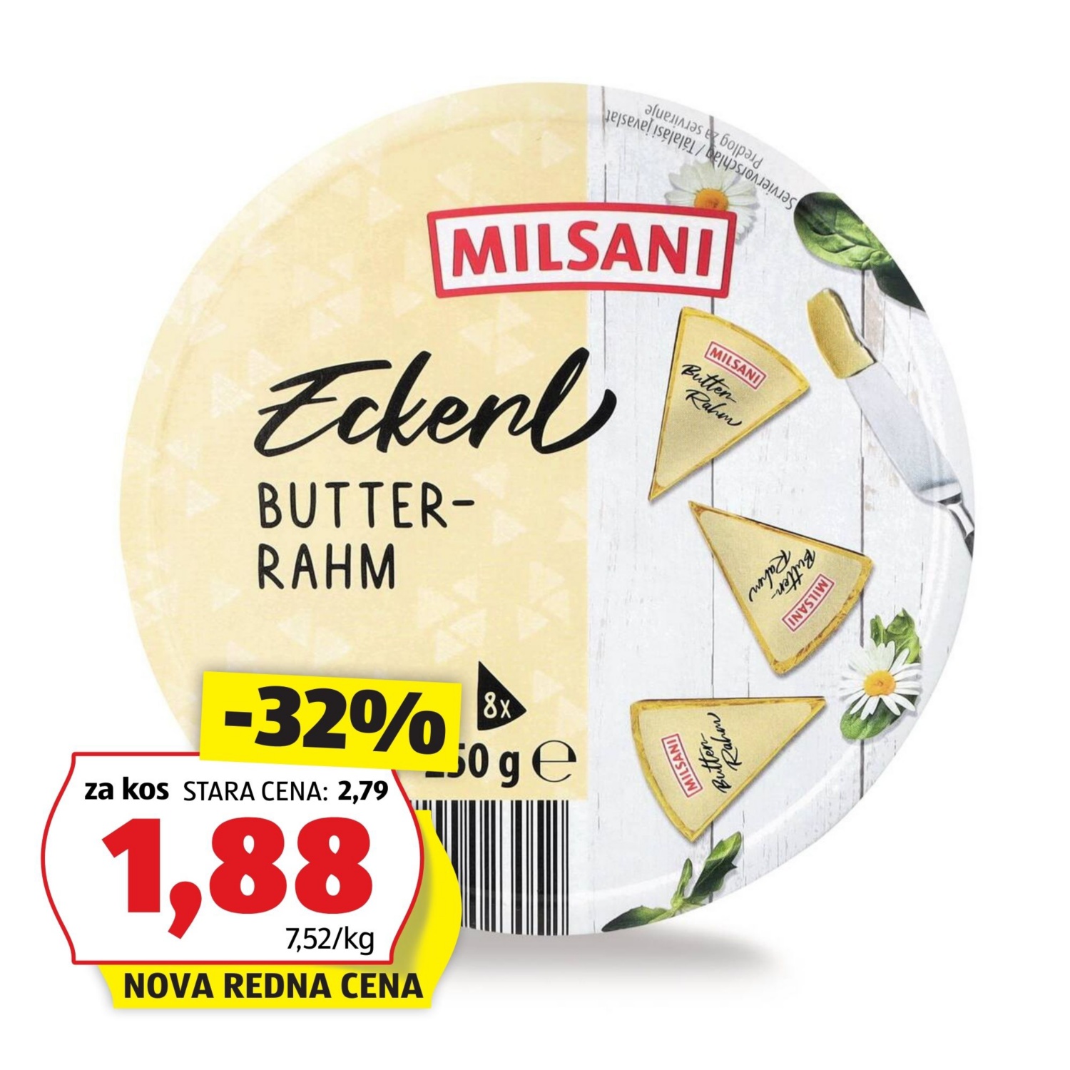 MILFINA Topljeni sir, masleni