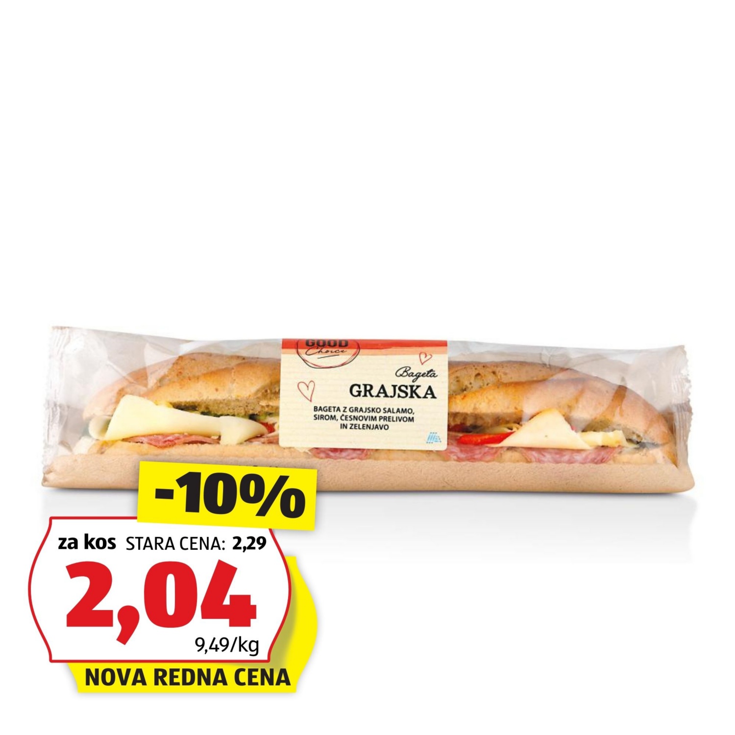 GOOD CHOICE Sveži sendvič, grajska