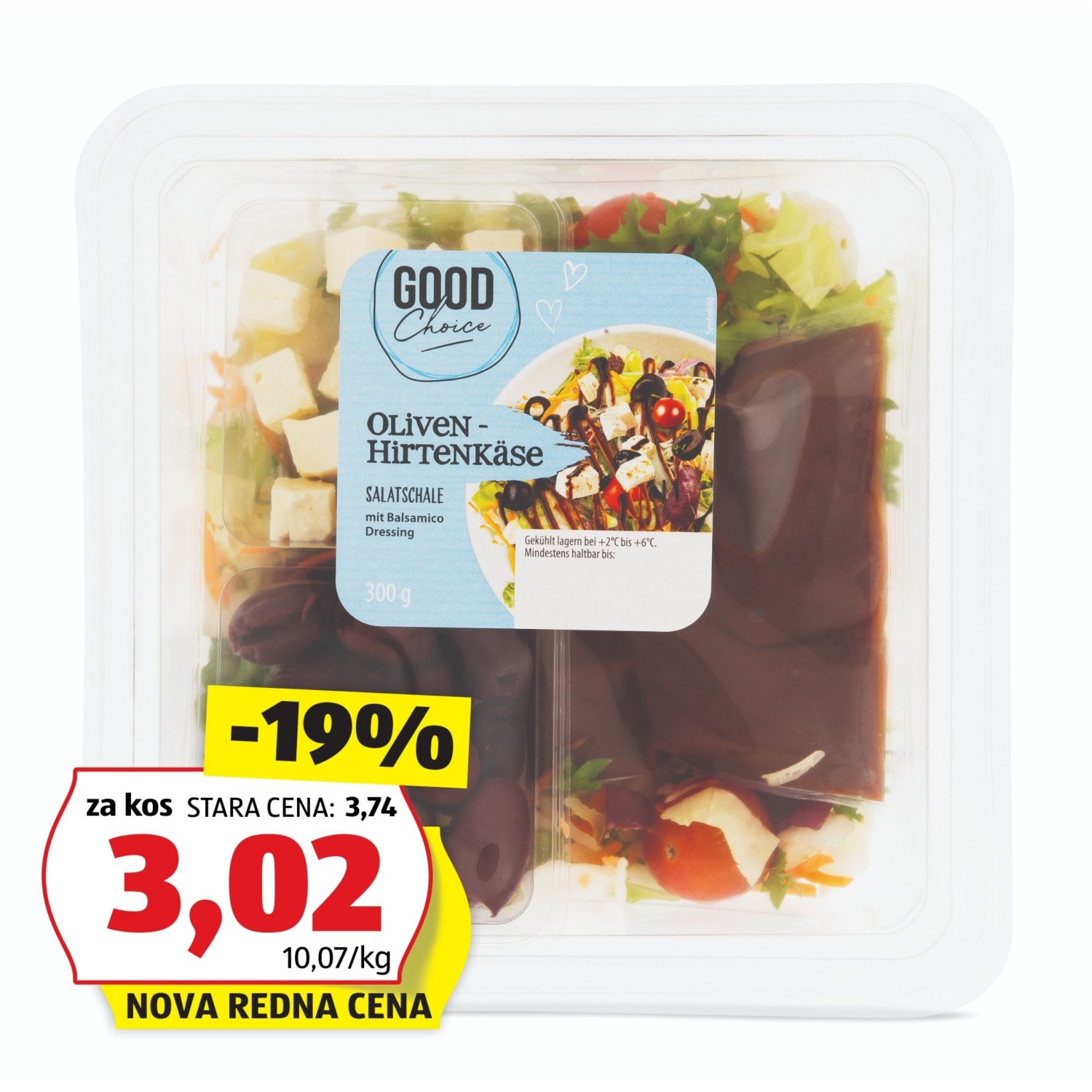 GOOD CHOICE Solata s prelivom, mozzarella-paradižnik