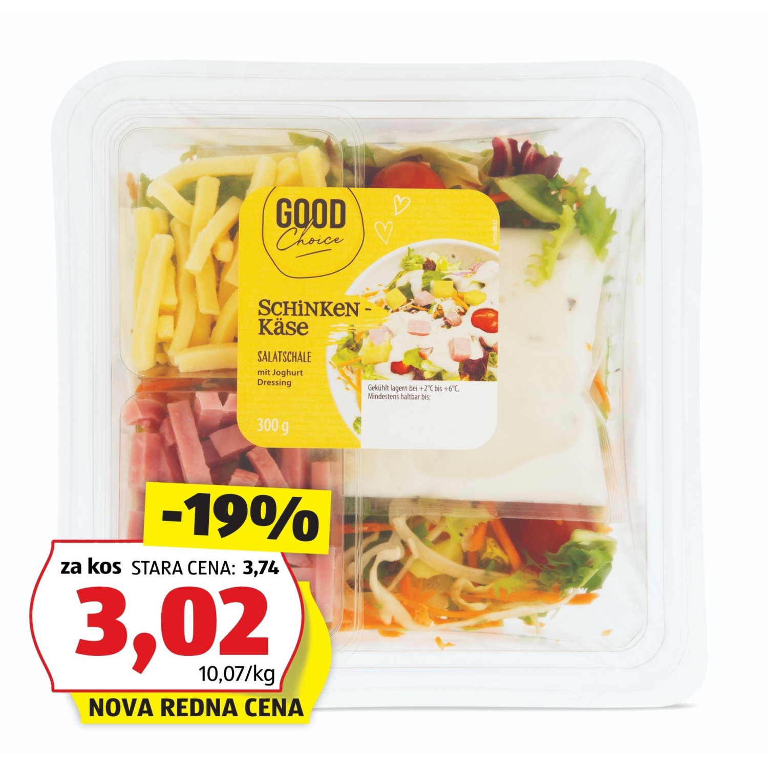 GOOD CHOICE Solata s prelivom, šunka-sir