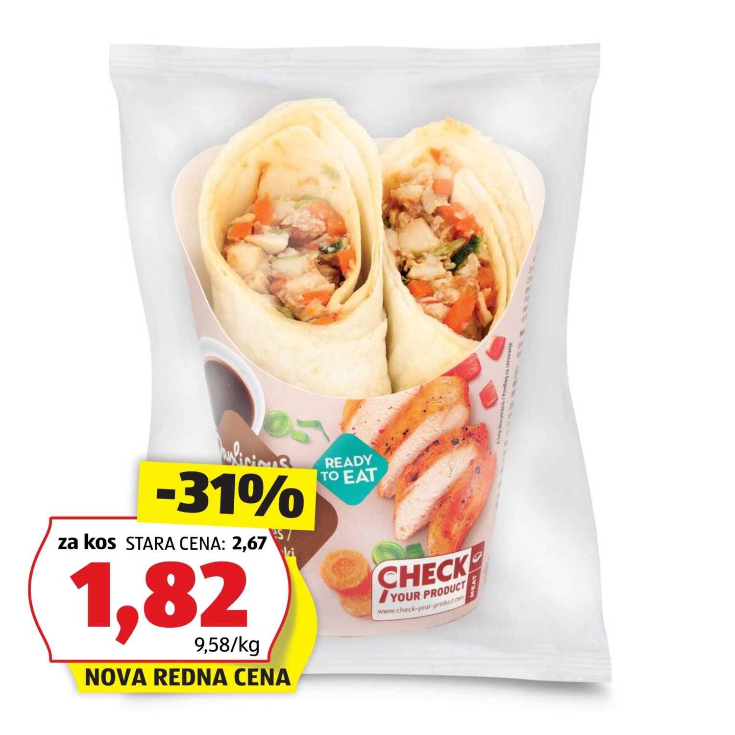 Polnjene tortilje, teriyaki piščanec