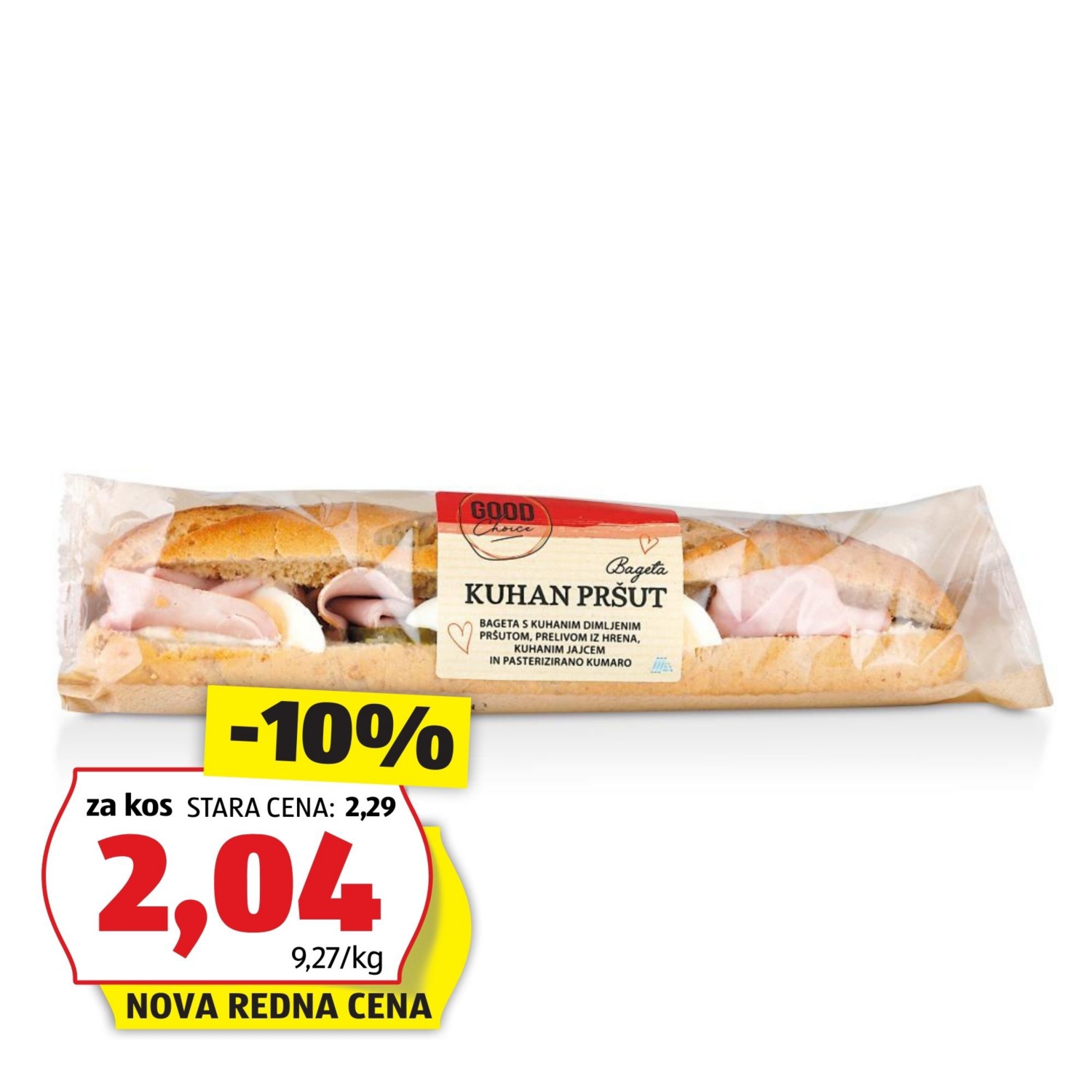 GOOD CHOICE Sveži sendvič, kuhan pršut