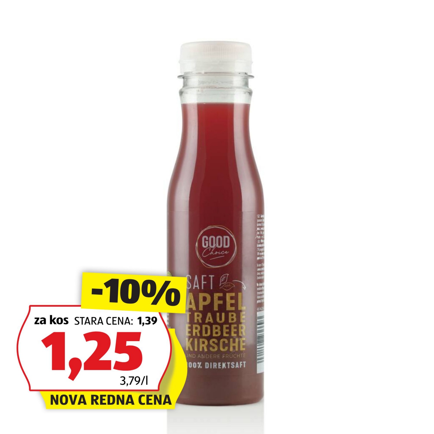 GOOD CHOICE Sveže stisnjen sok, jabolko-jagodičevje