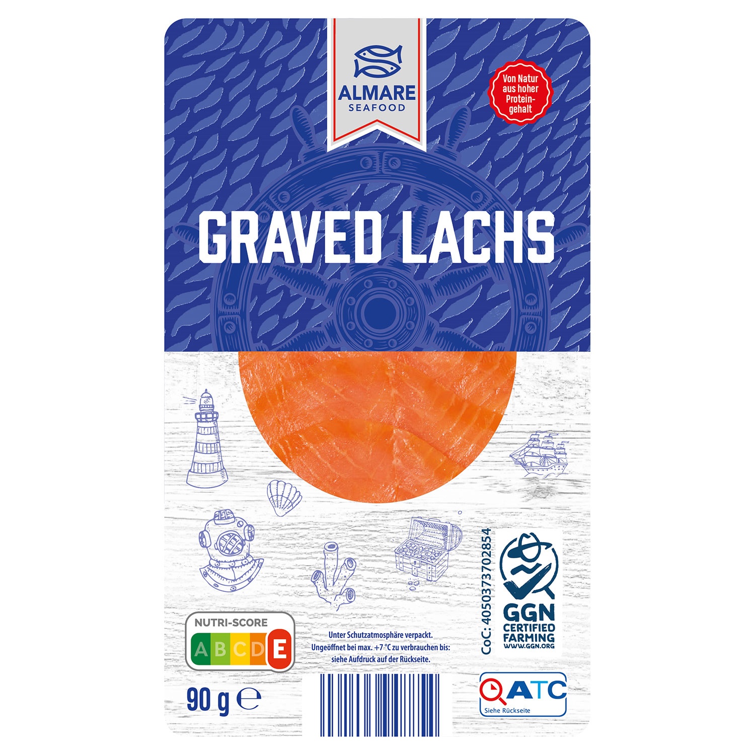 ALMARE SEAFOOD Lachs-Vielfalt 90 g, Graved Lachs