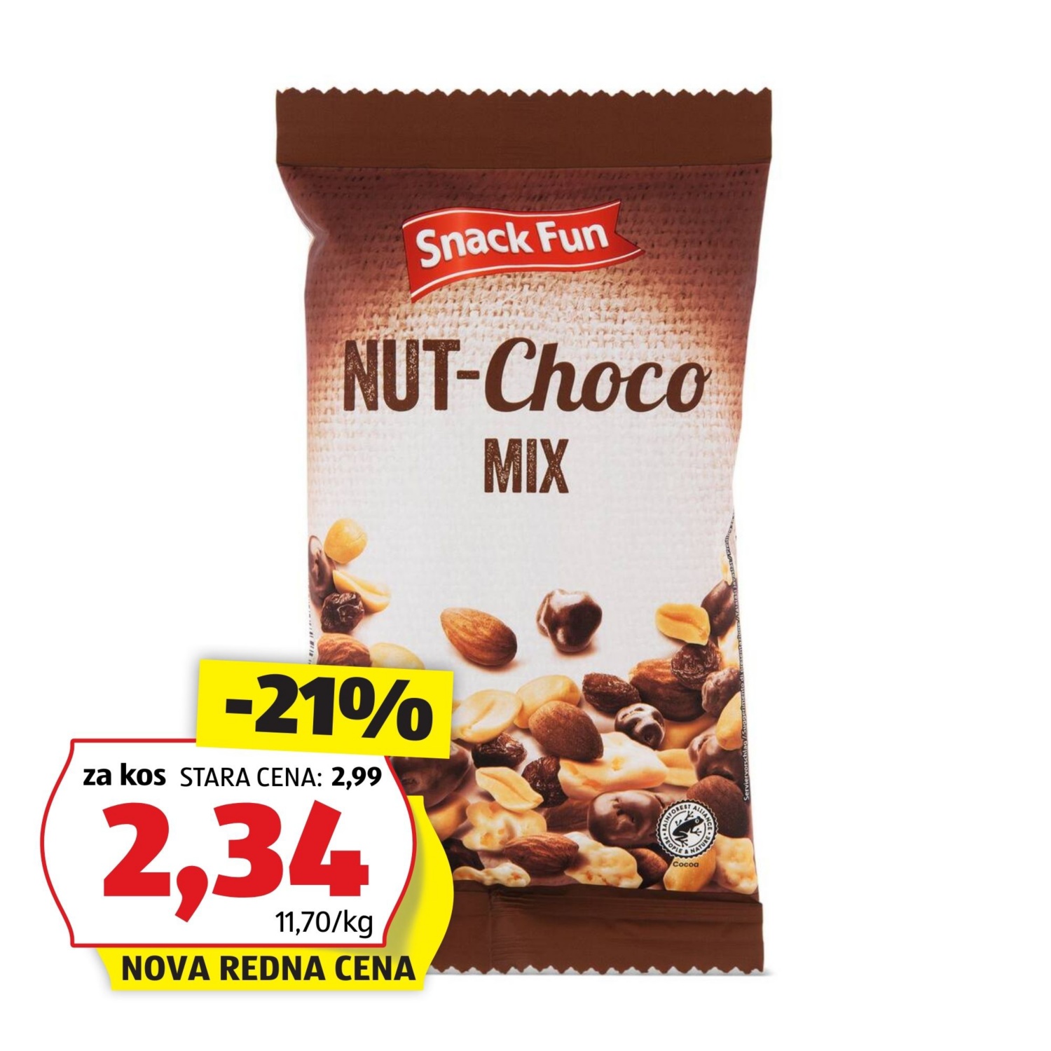 SNACK FUN Oreški, čoko. mešanica