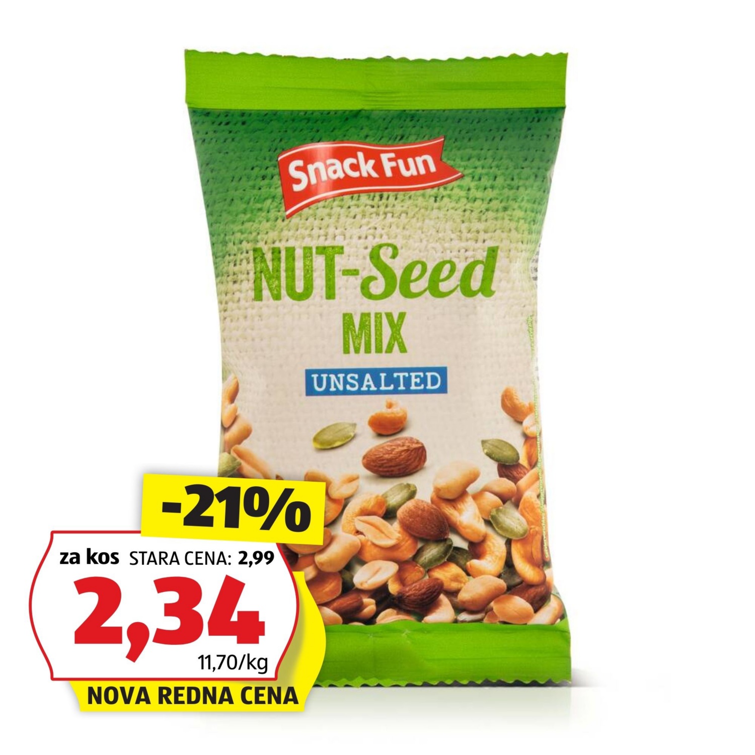 SNACK FUN Oreški, mešanica semen