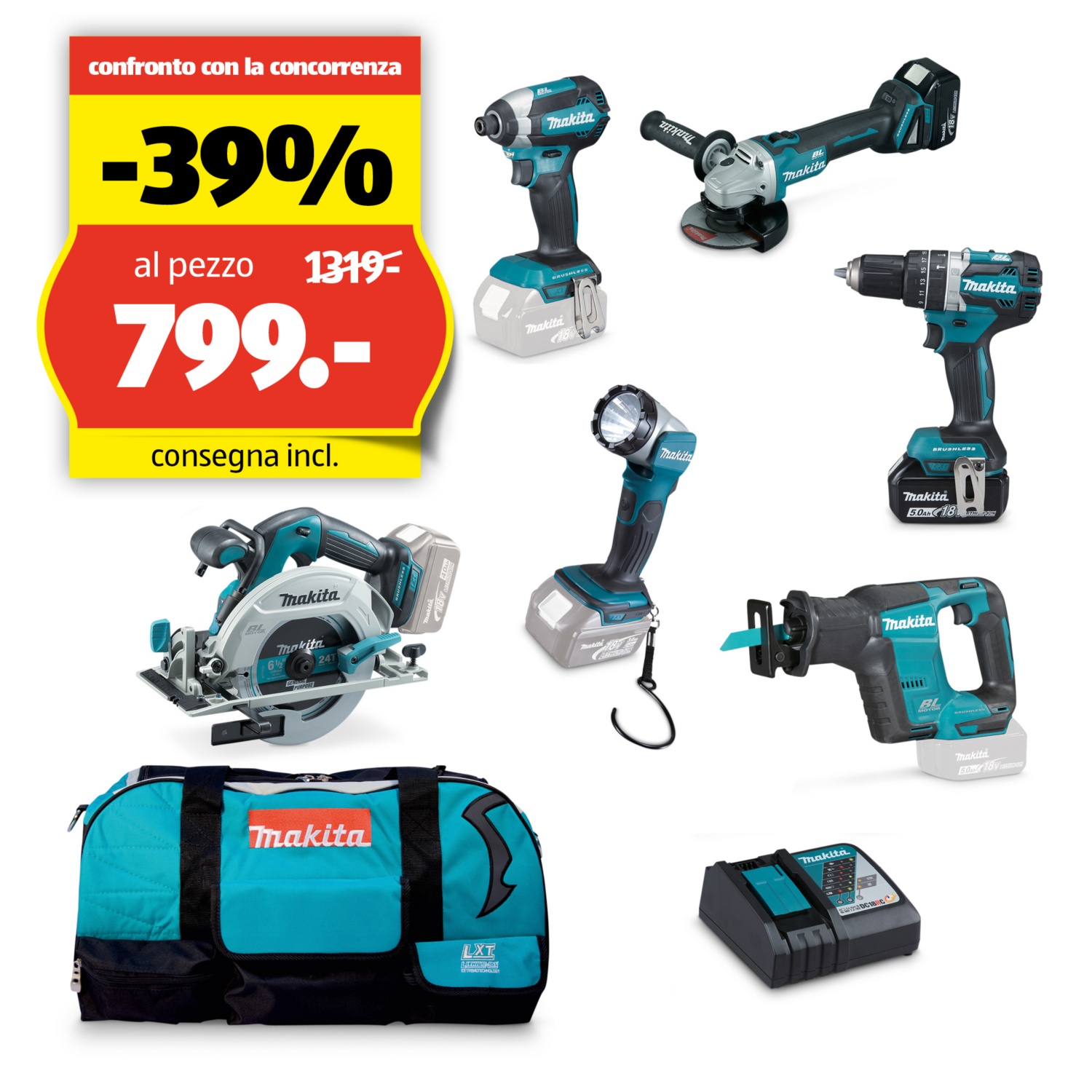 MAKITA Set di utensili speciali a batteria LXT, DLX6092T