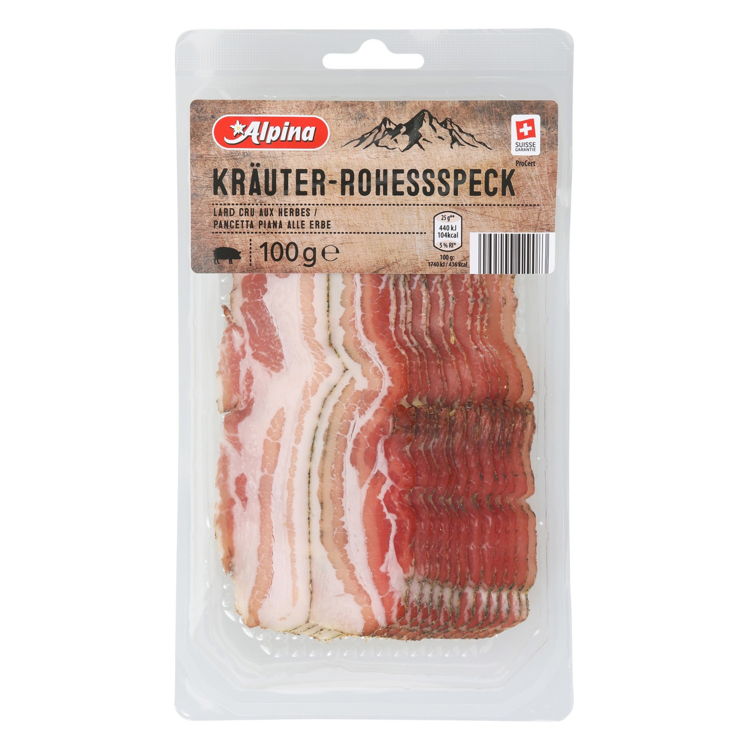ALPINA Lard en tranches, lard aux herbes