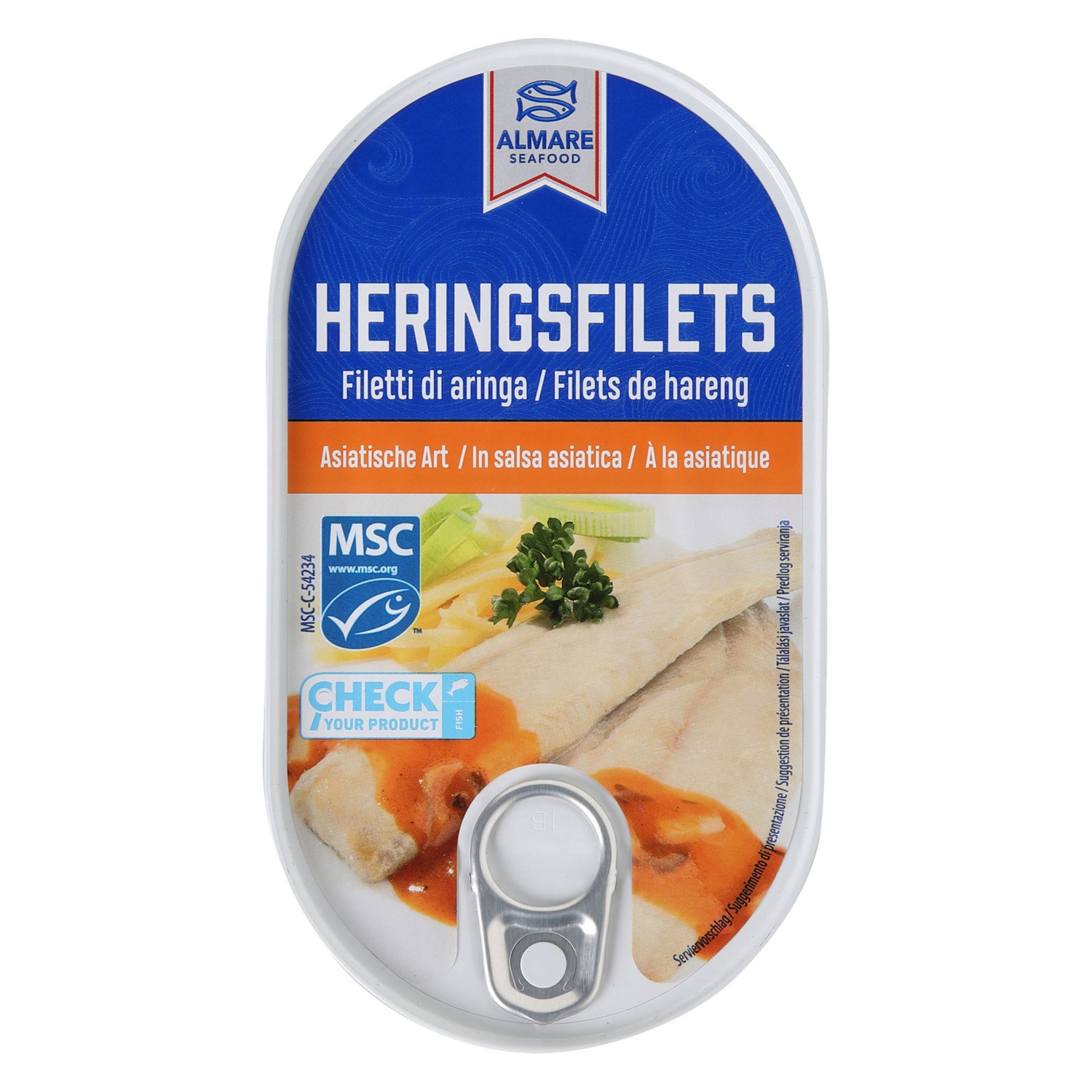 ALMARE SEAFOOD Heringsfilet in Tomatocreme, Asia-Cock