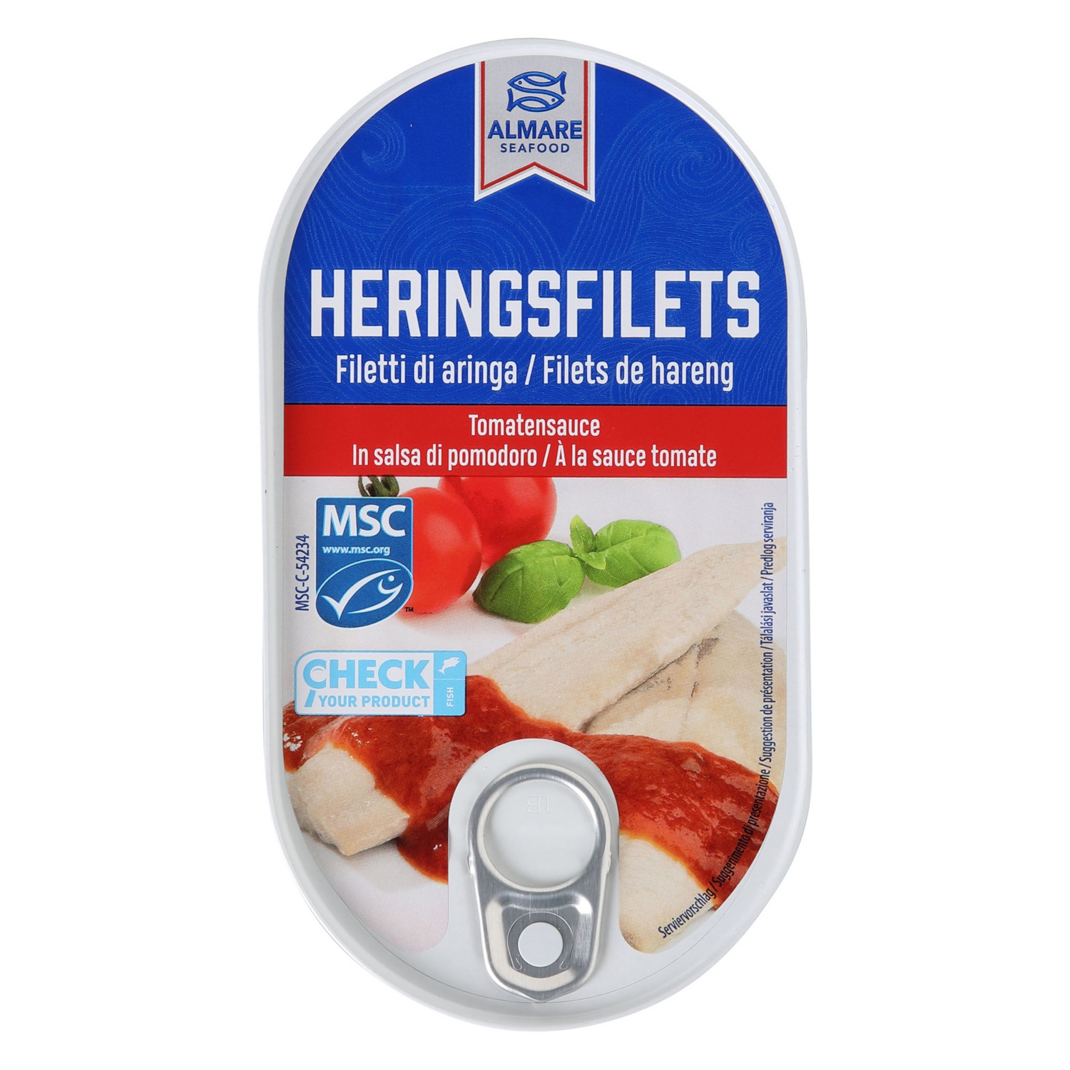 ALMARE SEAFOOD Heringsfilet in Tomatocreme, Curry/Ananas