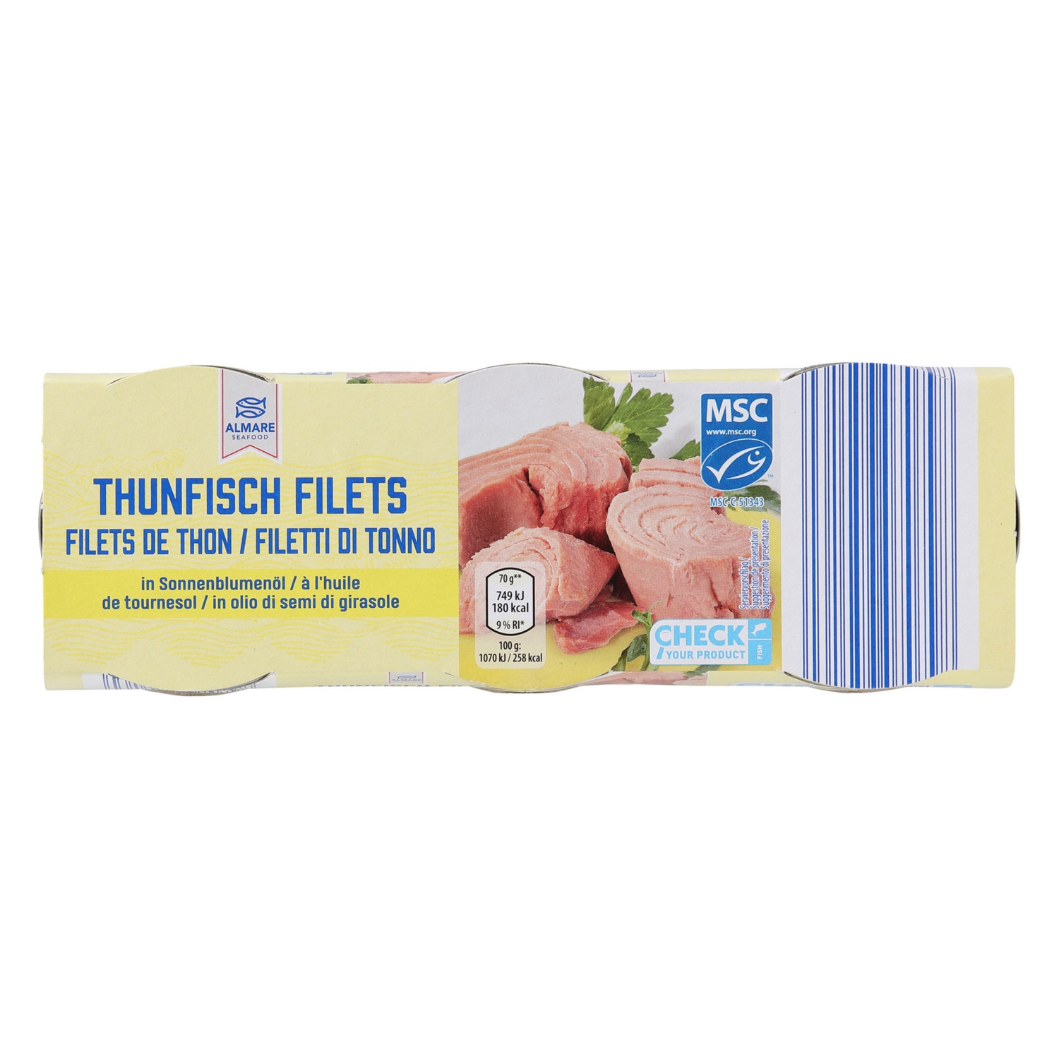 ALMARE SEAFOOD Mini Tunfisch, Sonnenblumenöl