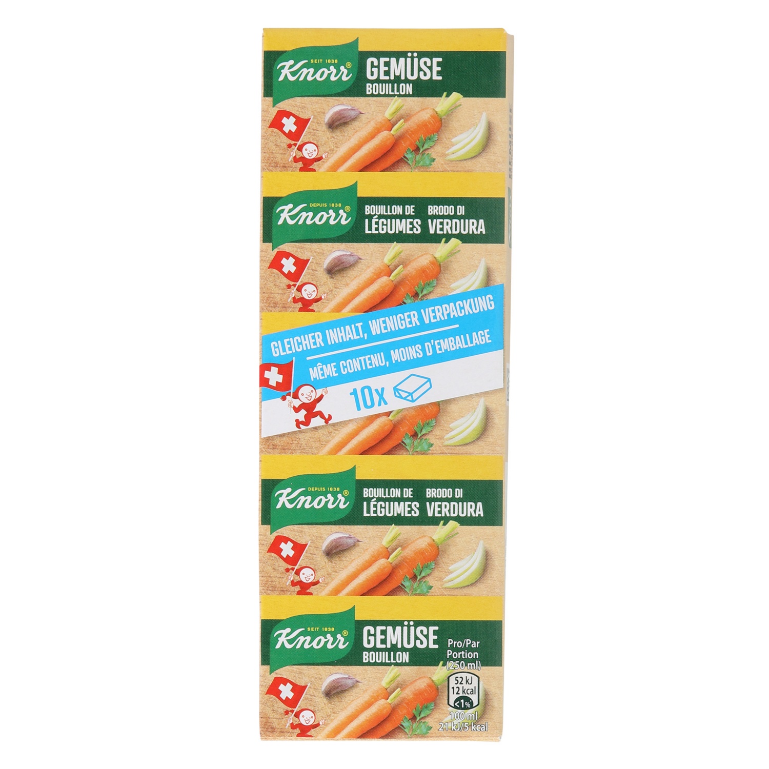 KNORR Bouillon cube, paquet de 10, légumes