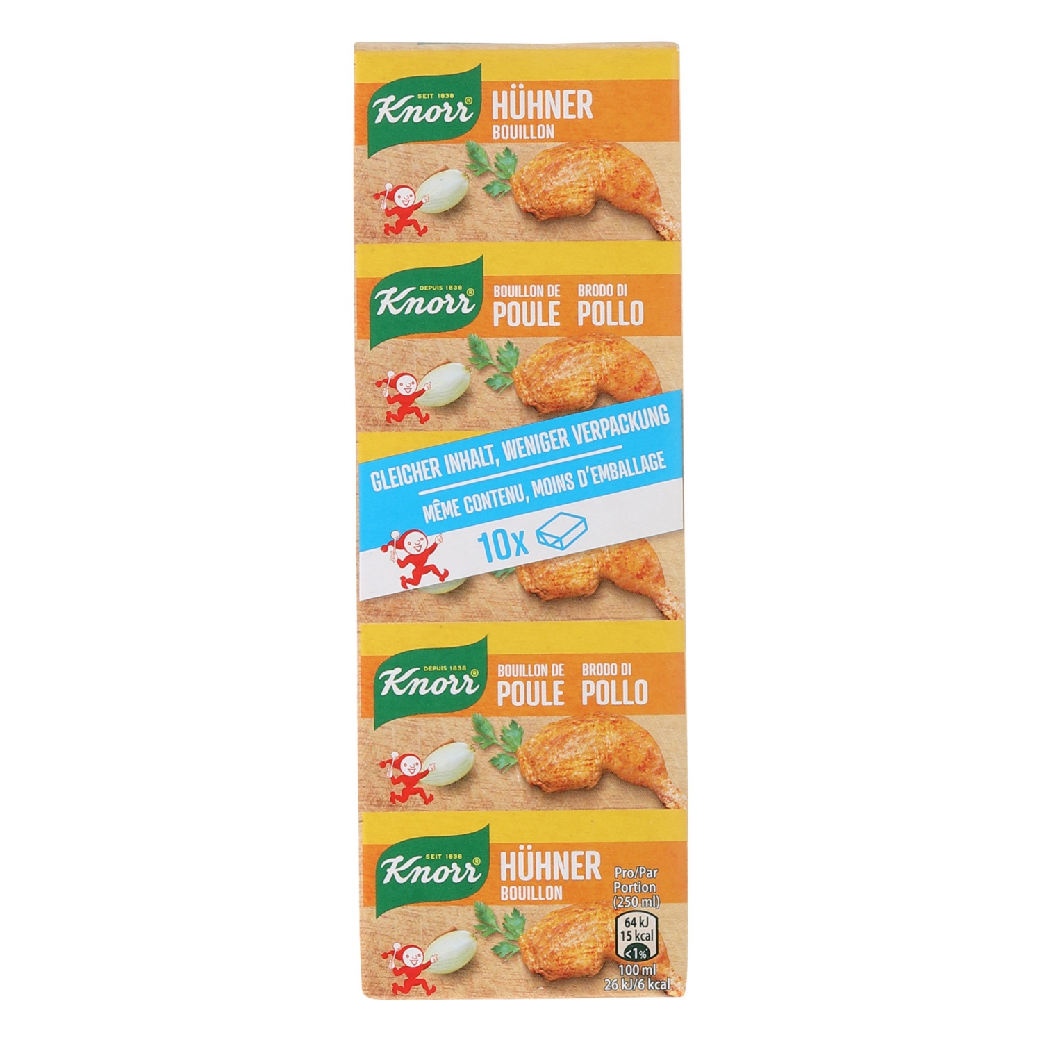 KNORR Bouillon cube, paquet de 10, poulet