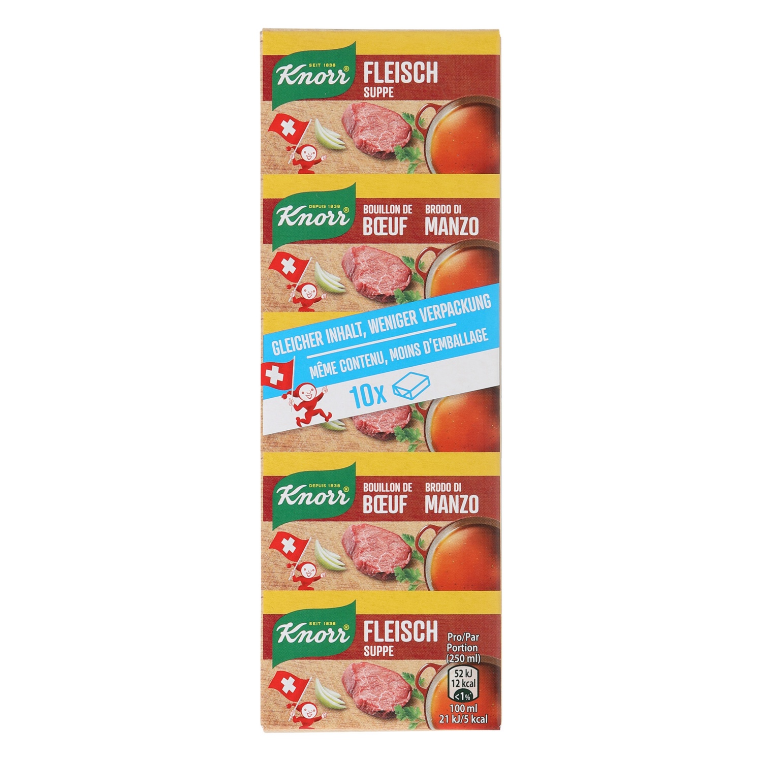 KNORR Bouillon cube, paquet de 10, viande