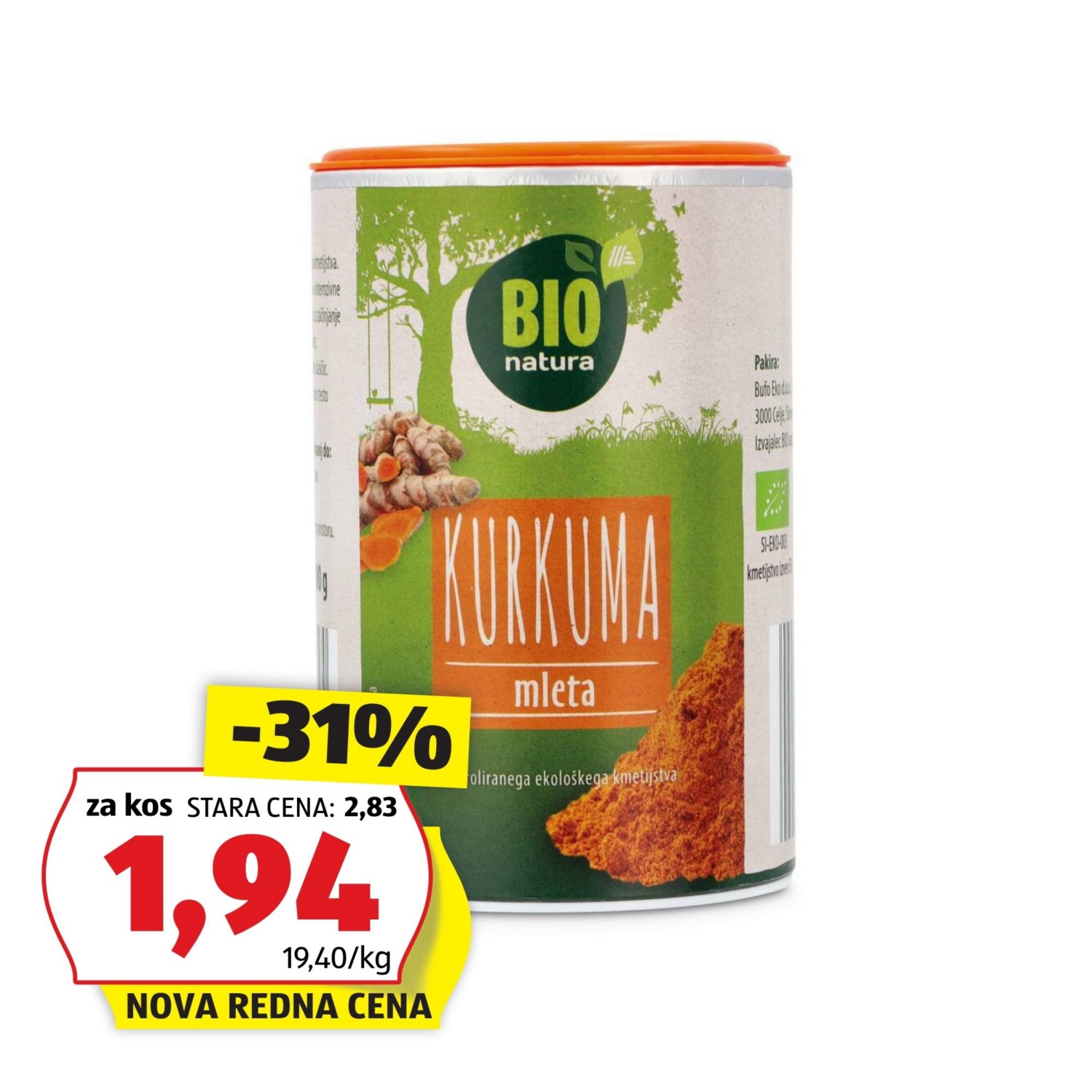 BIO NATURA Bio začimbe, kurkuma