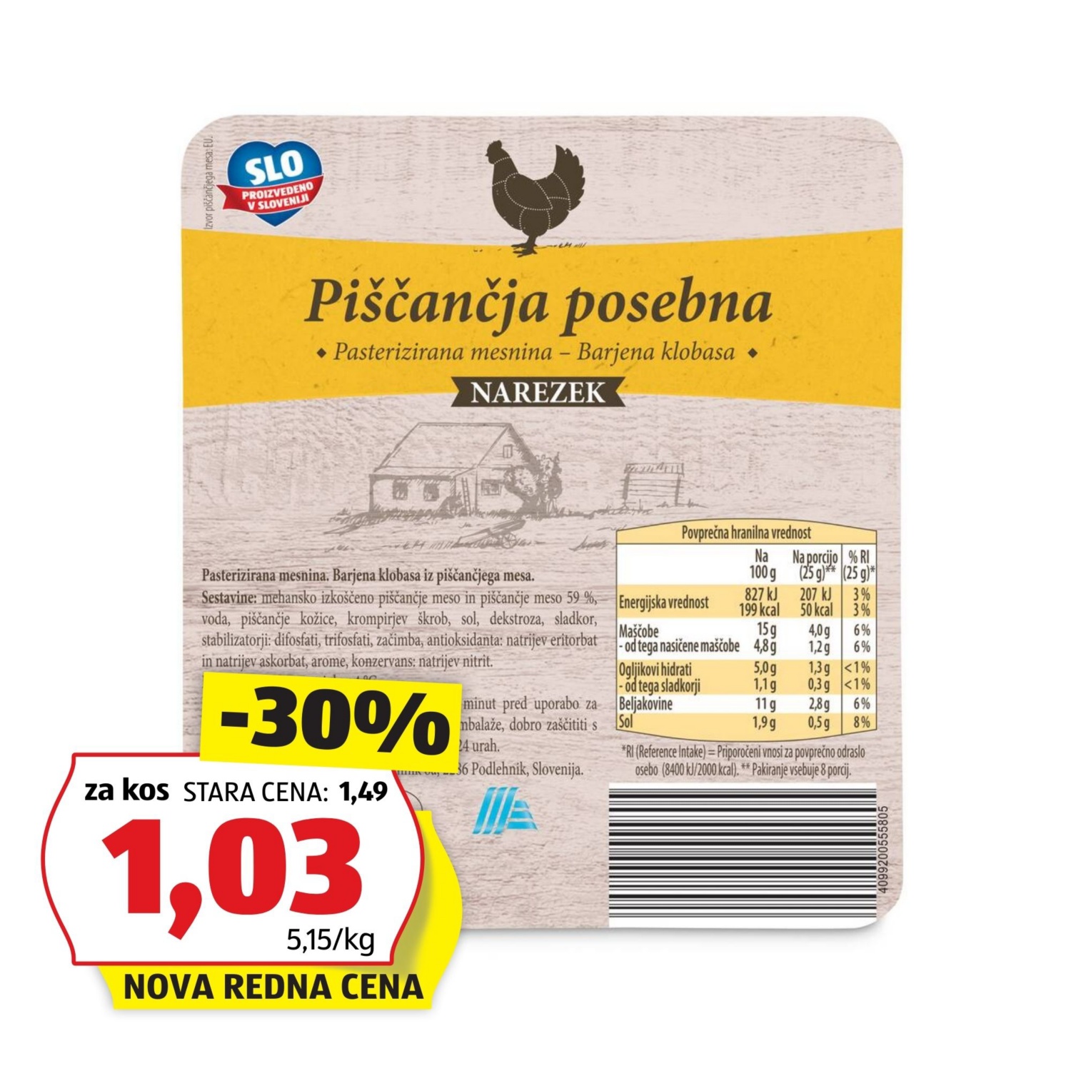 Piščančja posebna salama narezek