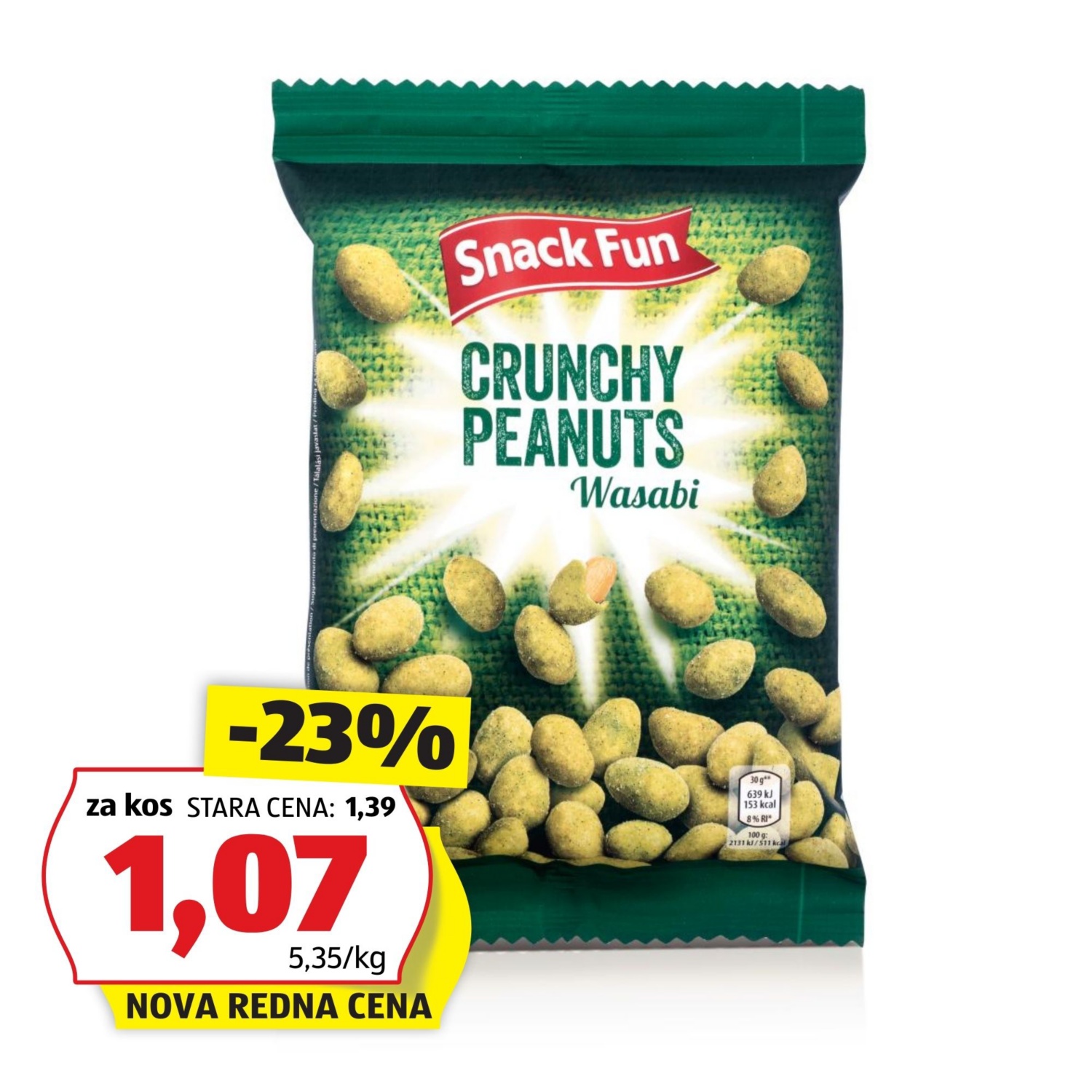 SNACK FUN Arašidi v testu, z wasabijem