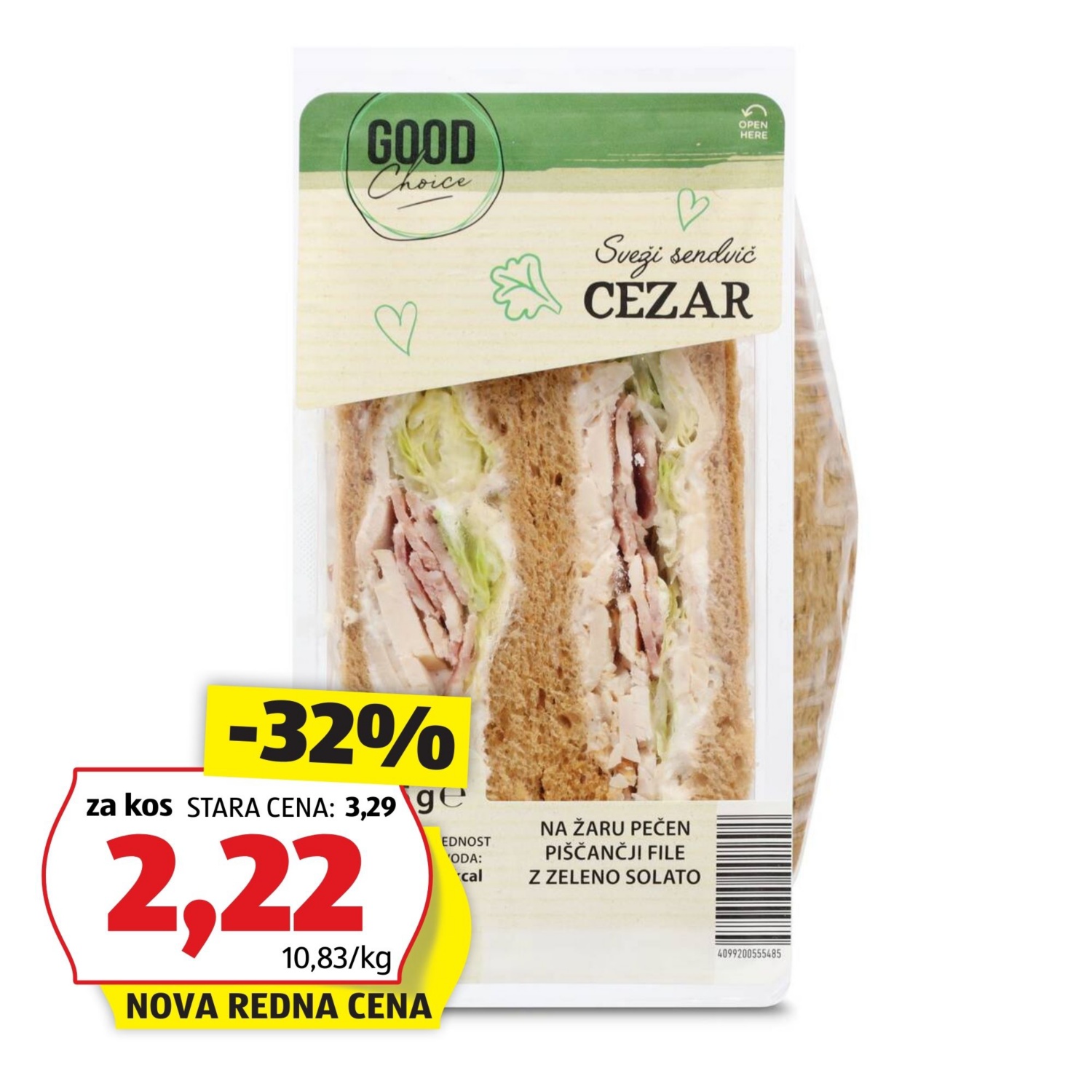 GOOD CHOICE Toast sendvič, cezar