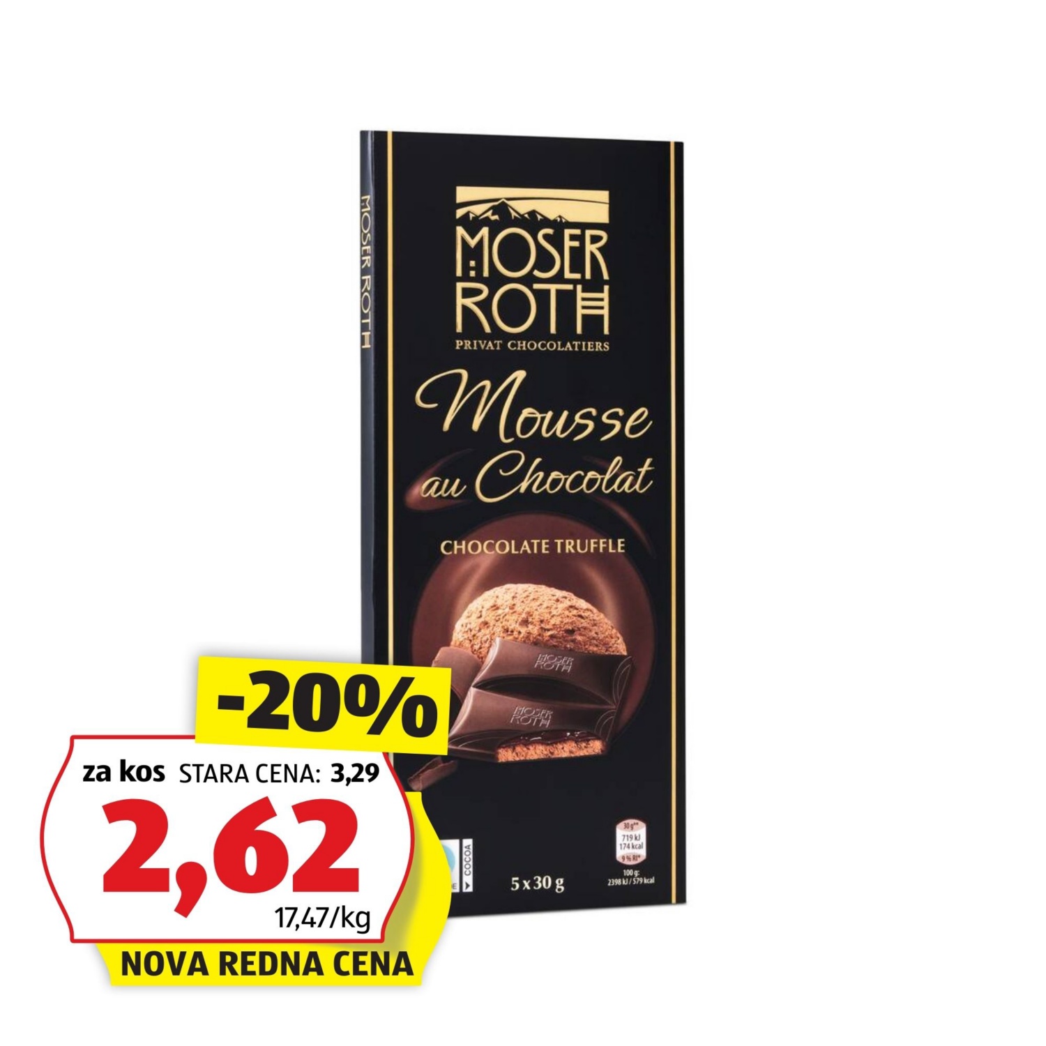 MOSER ROTH Mousse polnjena čokolada, truffle