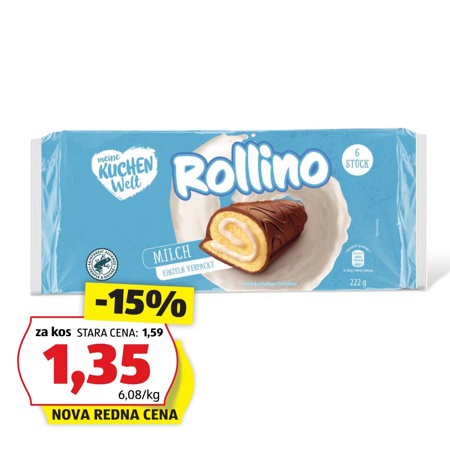 MEINE KUCHENWELT Mini rolade, z mlečno kremo
