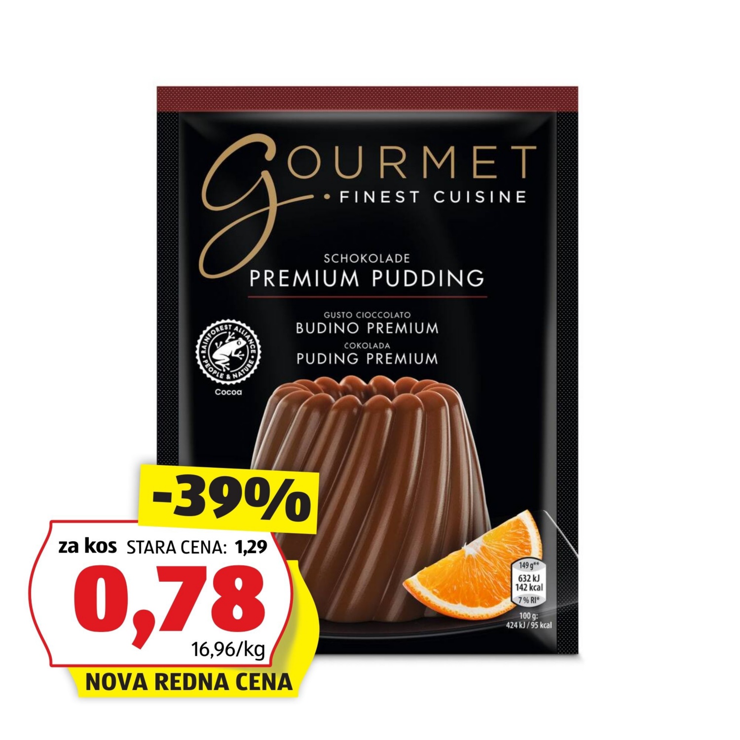 GOURMET FINEST CUISINE Premium puding, čokolada