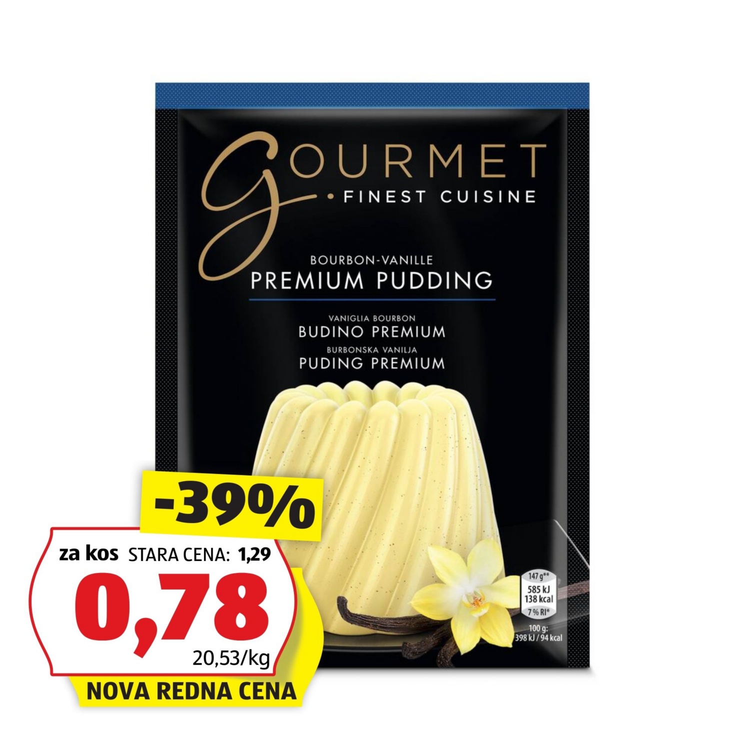 GOURMET FINEST CUISINE Premium puding, burbonska vanilija