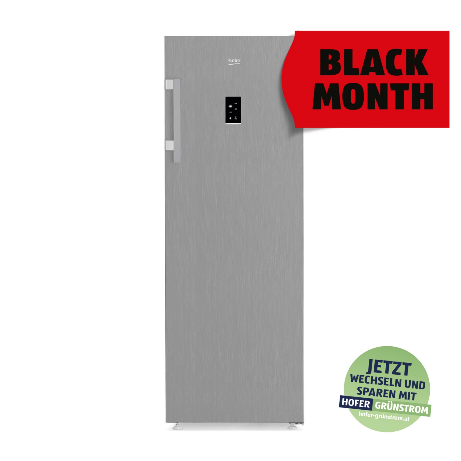 BEKO No-Frost Gefrierschrank Edelstahllook