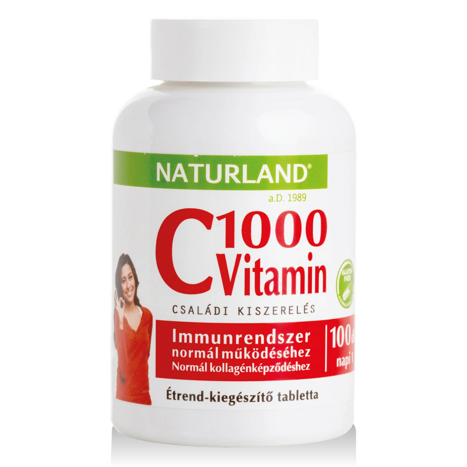 NATURLAND A.D. 1989 C-vitamin tabletta 1 000 mg, 100 darab