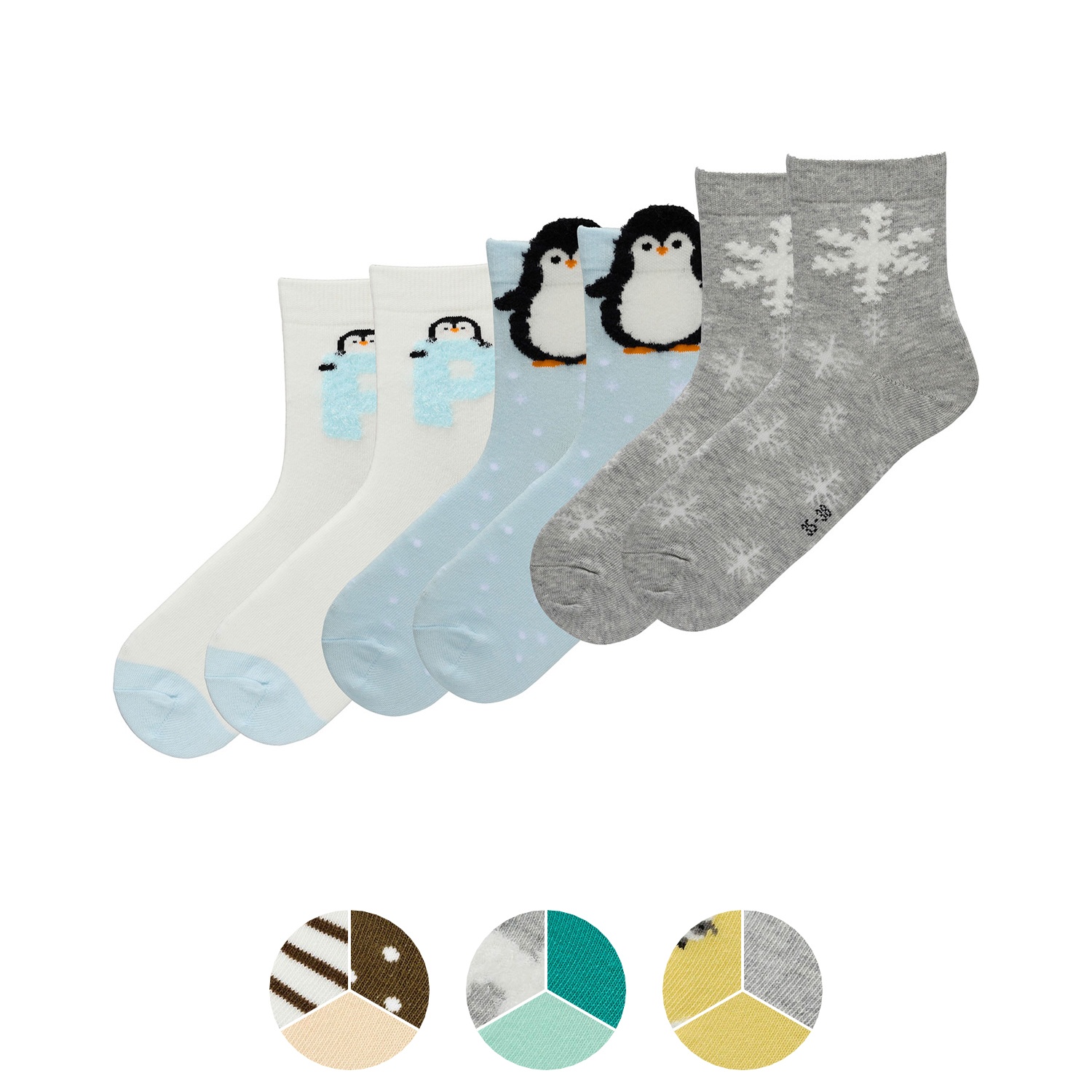 L&D Kinder-Socken, Tierdesign 3er-Set