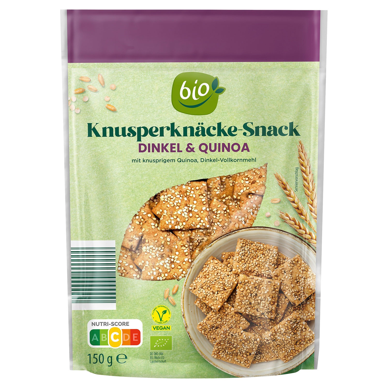 GUT BIO Bio-Knusperknäcke 150 g, Dinkel & Quinoa