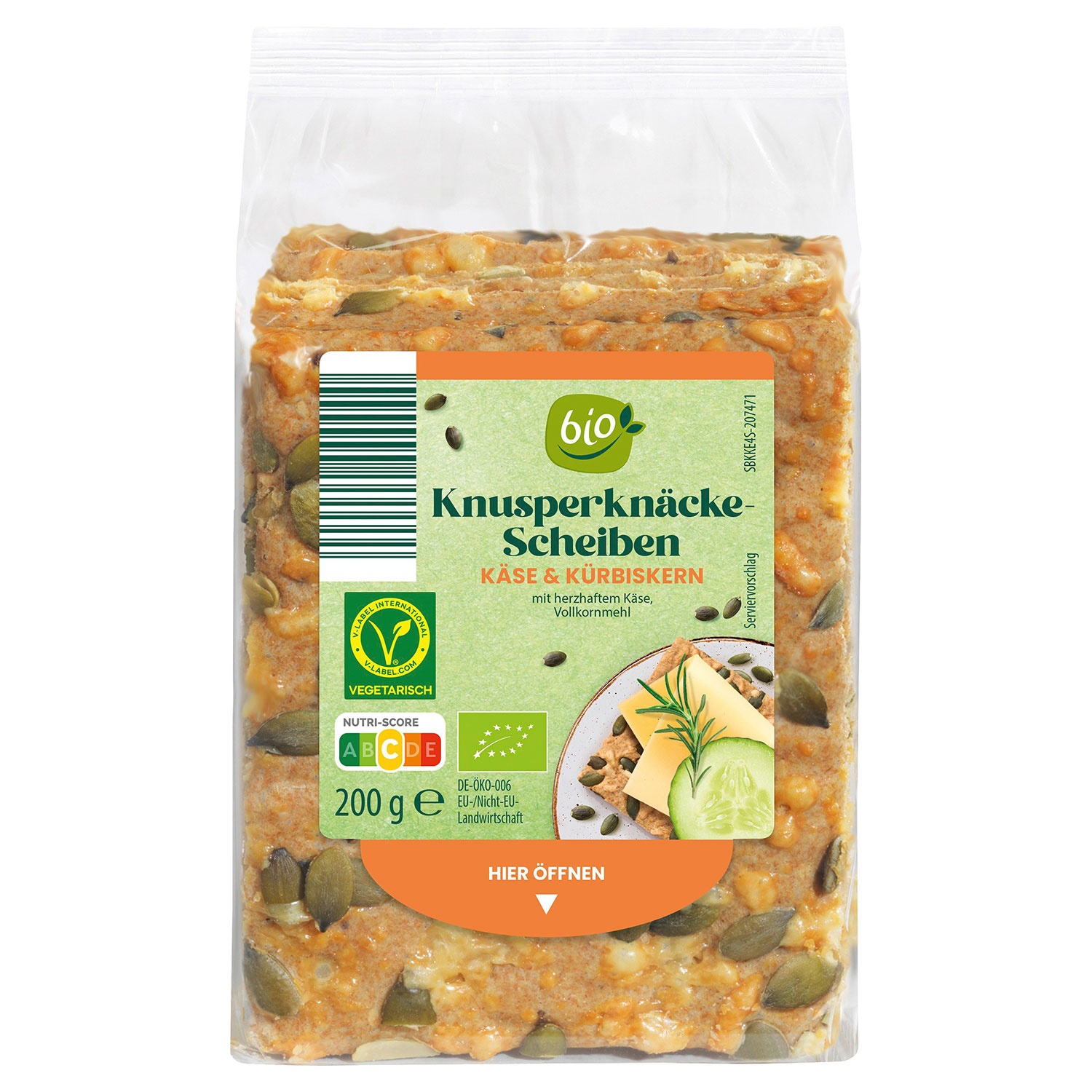 GUT BIO Bio-Knusperknäcke 200 g, Käse & Kürbiskerne