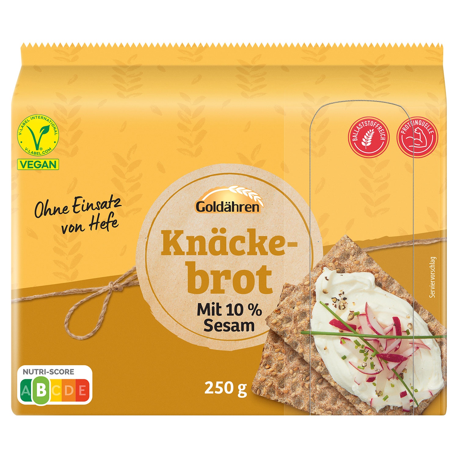 GOLDÄHREN Knäckebrot 250 g, Sesam
