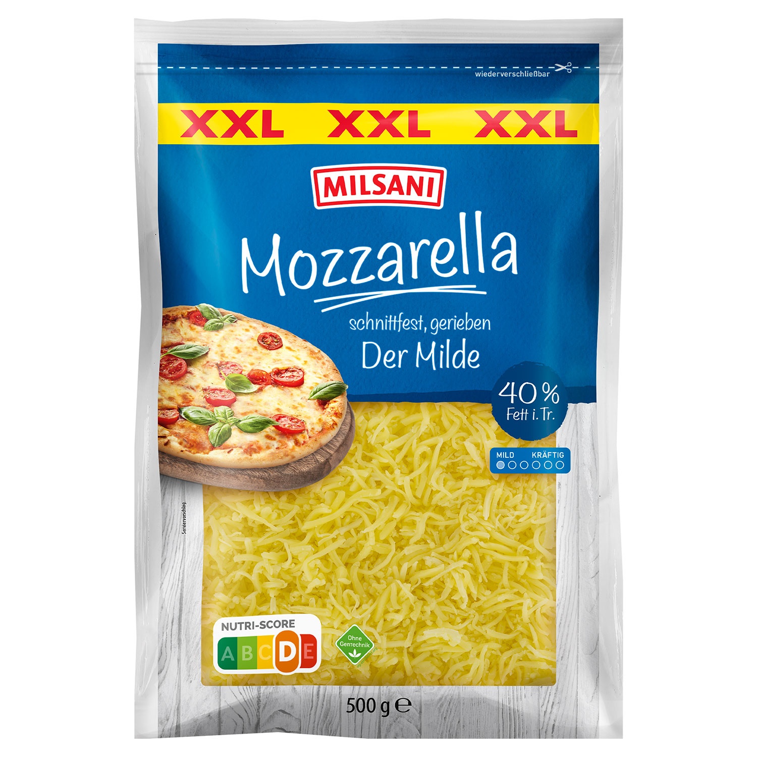 MILSANI Mozzarella gerieben 40 % 500 g