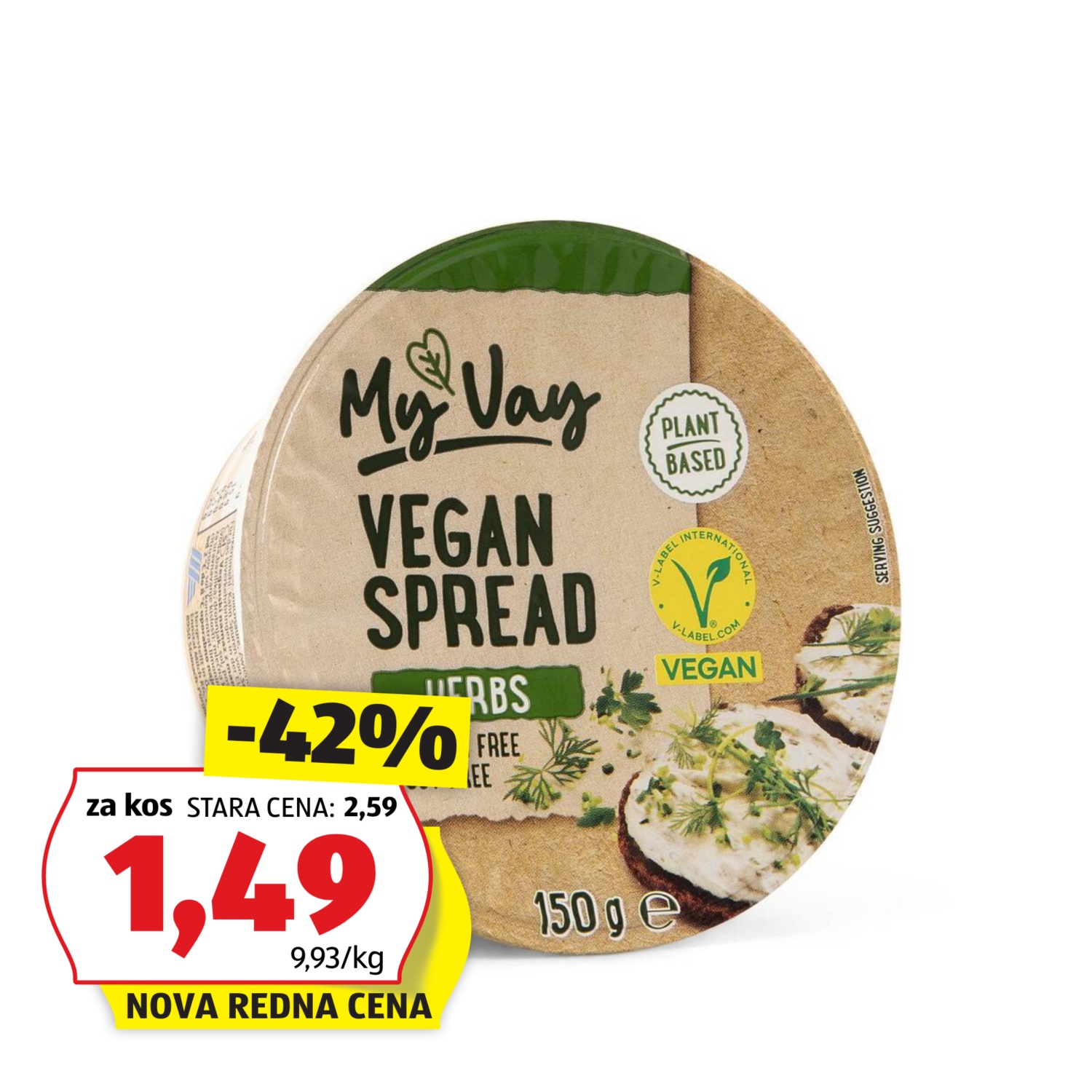 MY Vay Veganski namaz, z zelišči