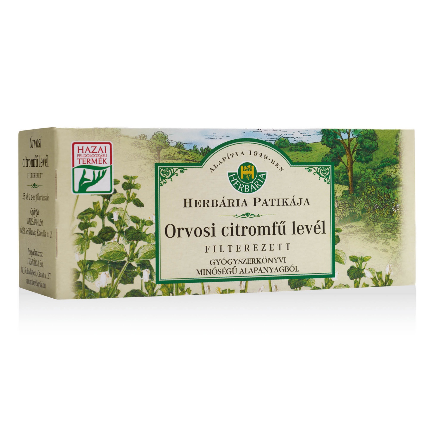 HERBÁRIA Gyógynövénytea, citromfű, 25 filter