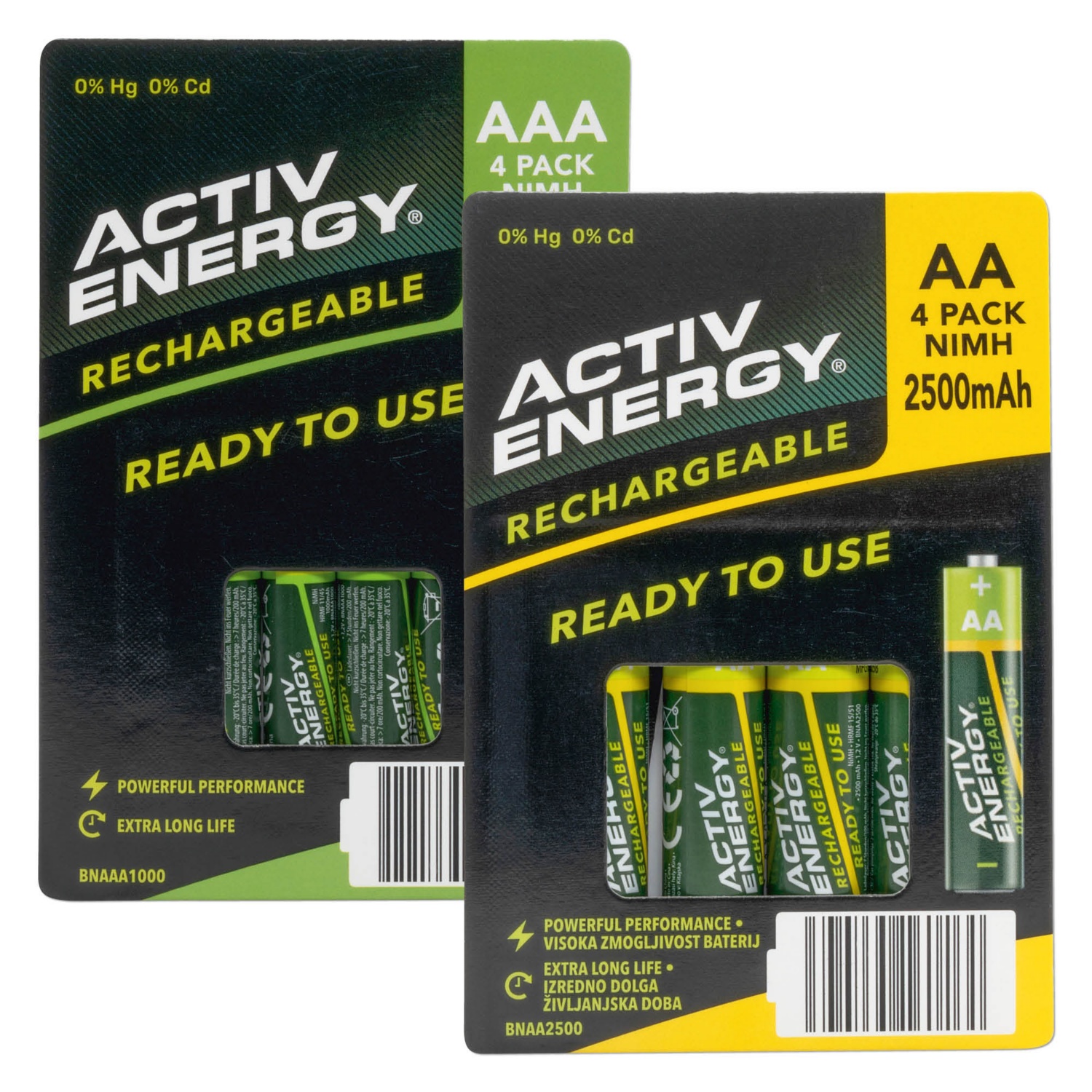 ACTIV ENERGY Tölthető elem, 4 darab