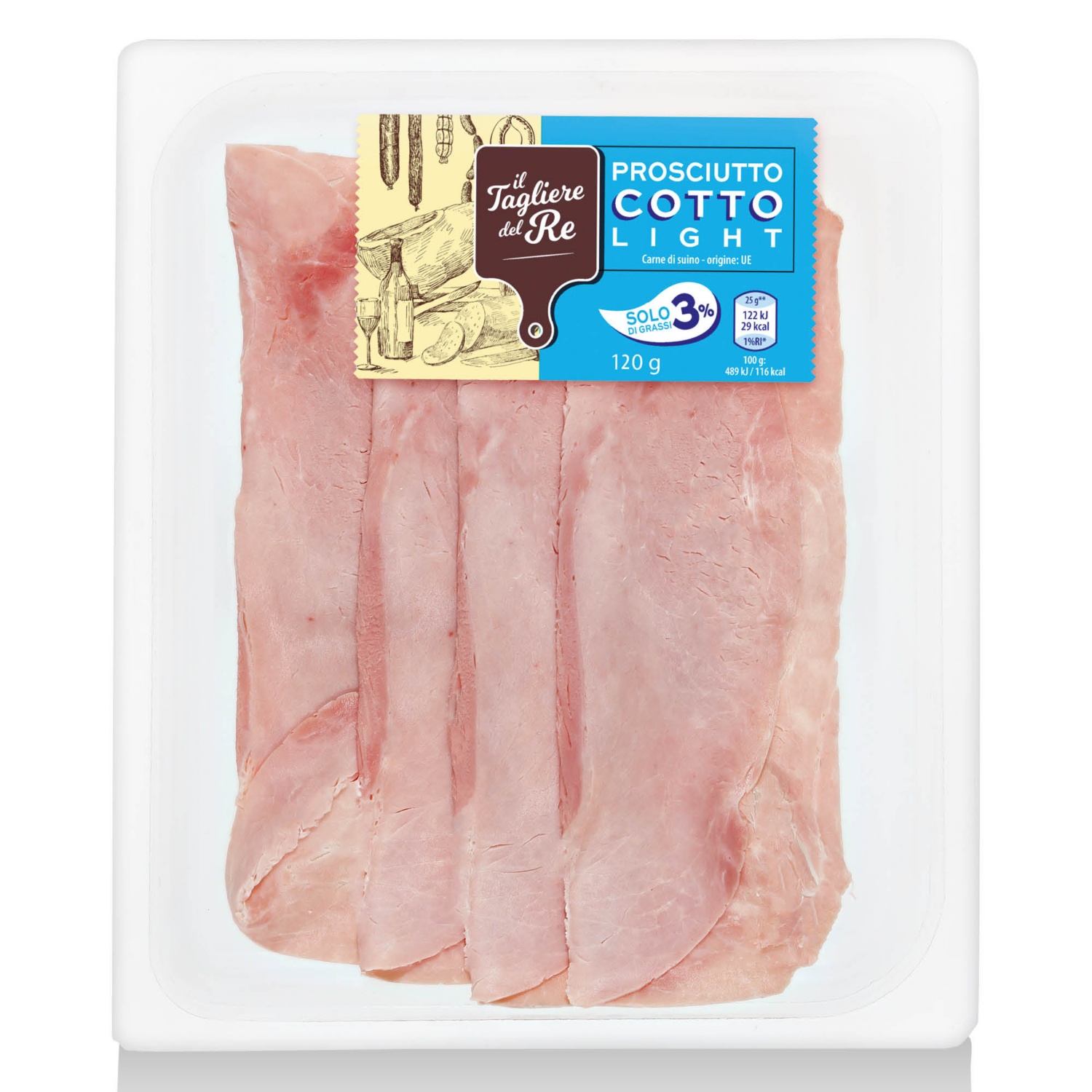 IL TAGLIERE DEL RE Prosciutto Cotto light, 120 g